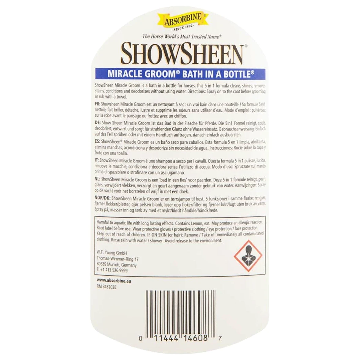 Absorbine Miracle Groom Bouteille Mixte, Blanc, 950ml