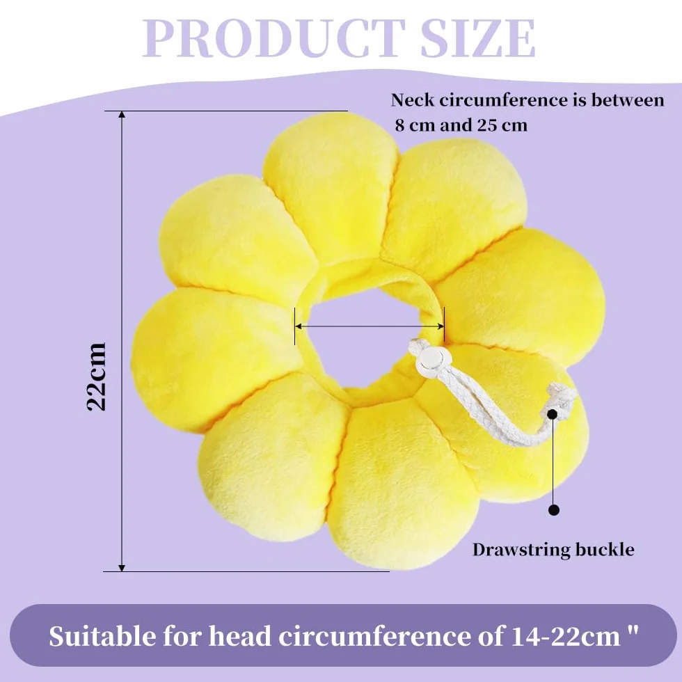 Collier de Protection pour Chat Anti-Léchage Réglable Doux 8-25 cm