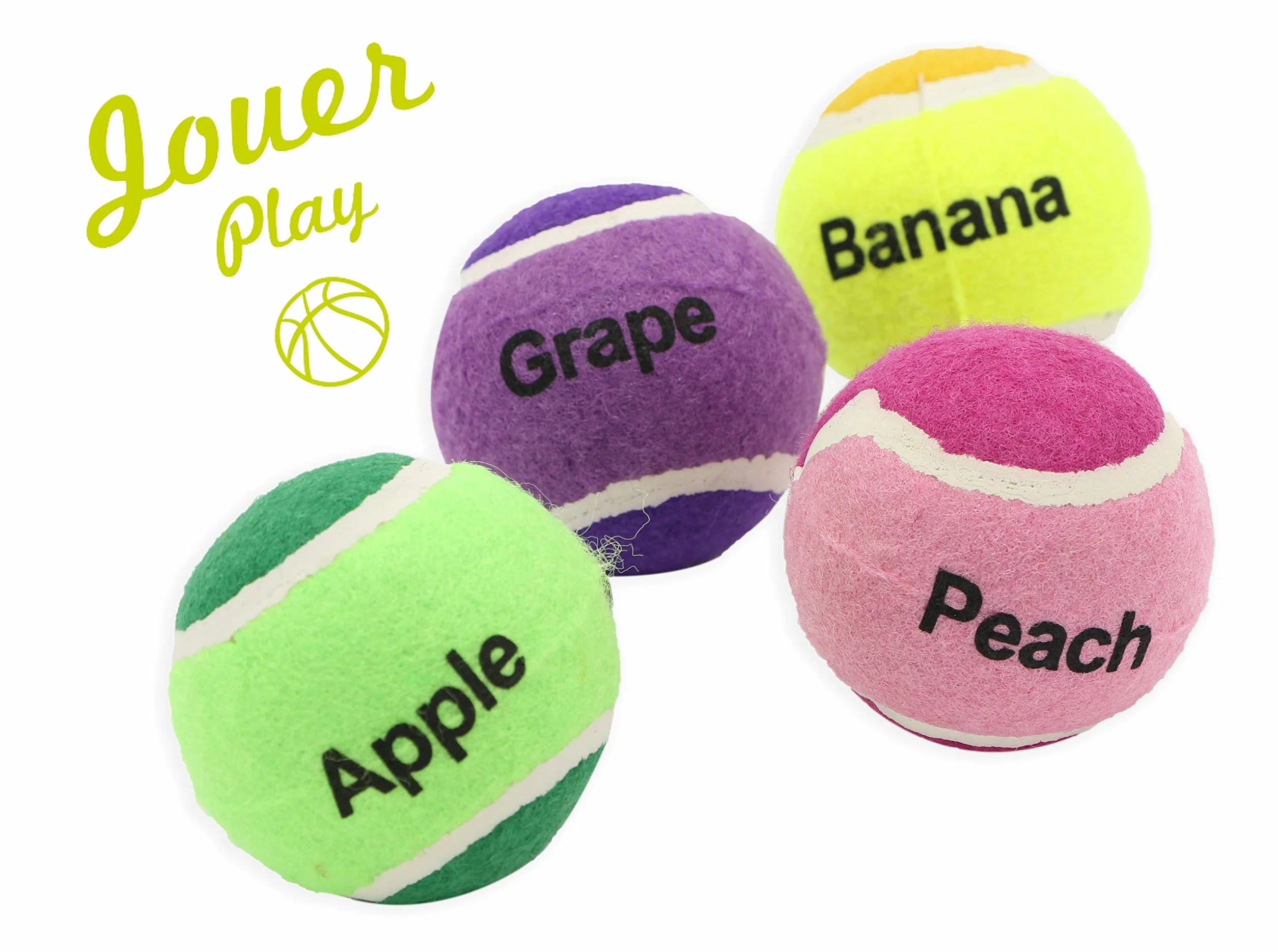 Aimé Balle de Tennis Parfum Fruité pour Chien 4 x 6 cm Stimule l'Odorat
