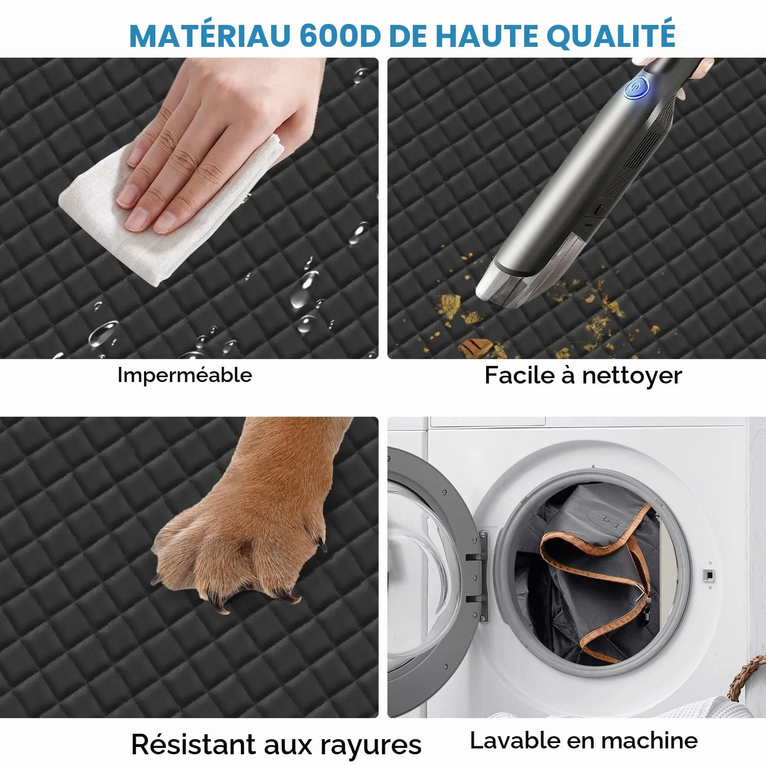 Protection Voiture Chien Siege Arriere Impermeable Anti-Rayures 8 Plaques Bois Dur SUV