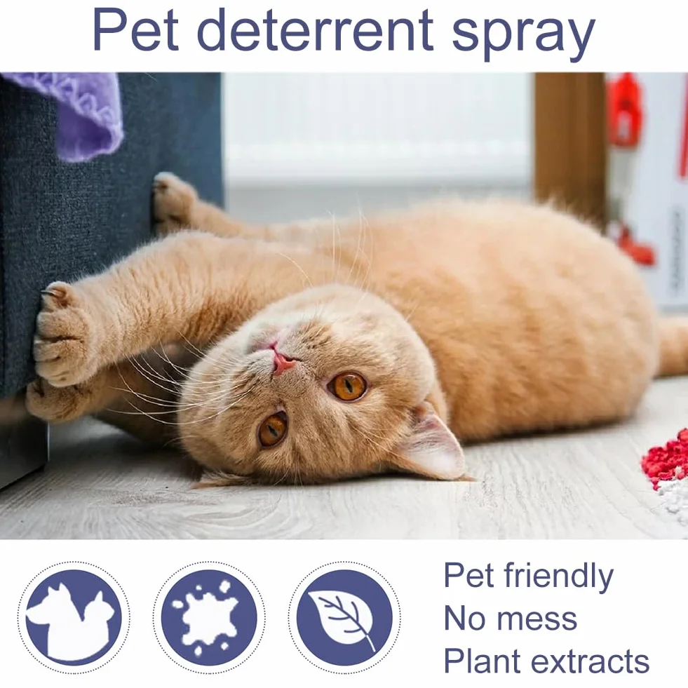 Spray Anti-Griffure pour Chat Dissuasif Éducateur pour Chatons Protège Rideaux Canapés Tapis Meubles