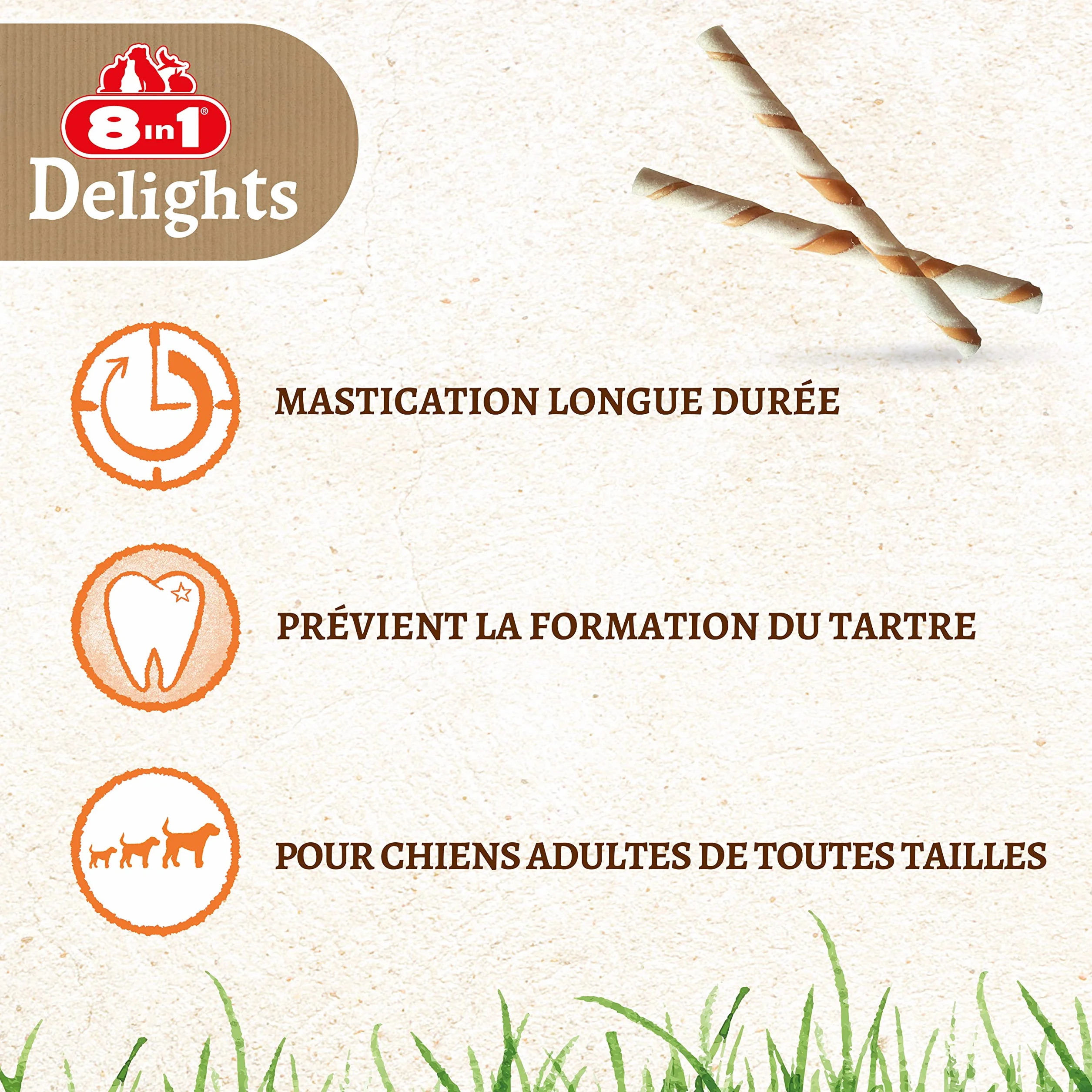 8in1 Delights Twisted Sticks pour Chien 35 pièces
