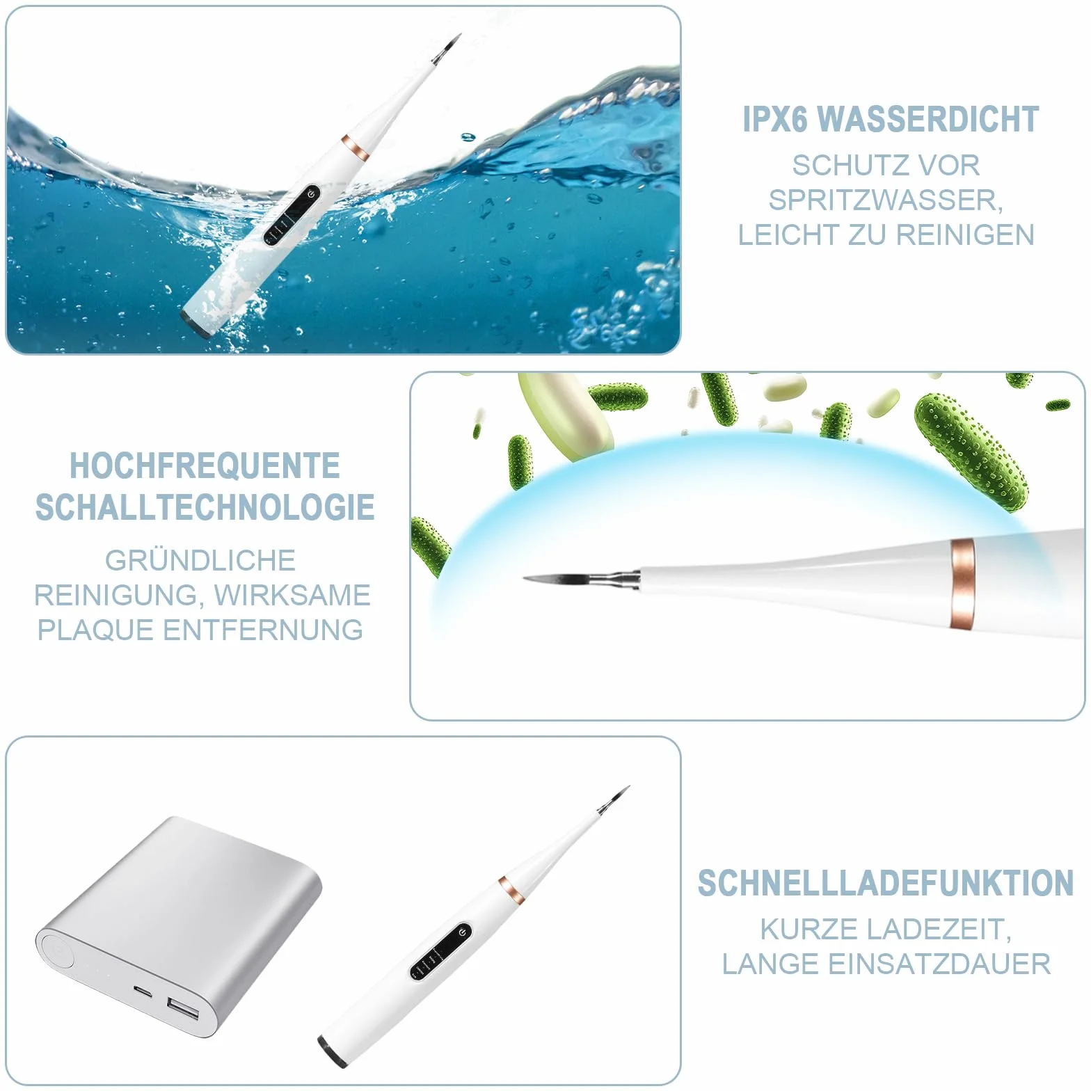 Detartreur Dentaire Ultrasonique pour Chien et Chat - Kit 5 en 1 Ultra Edition, 31K Vibrations/min, 4 Embouts, USB-C, Autonomie 30 Jours, Étanche IPX6