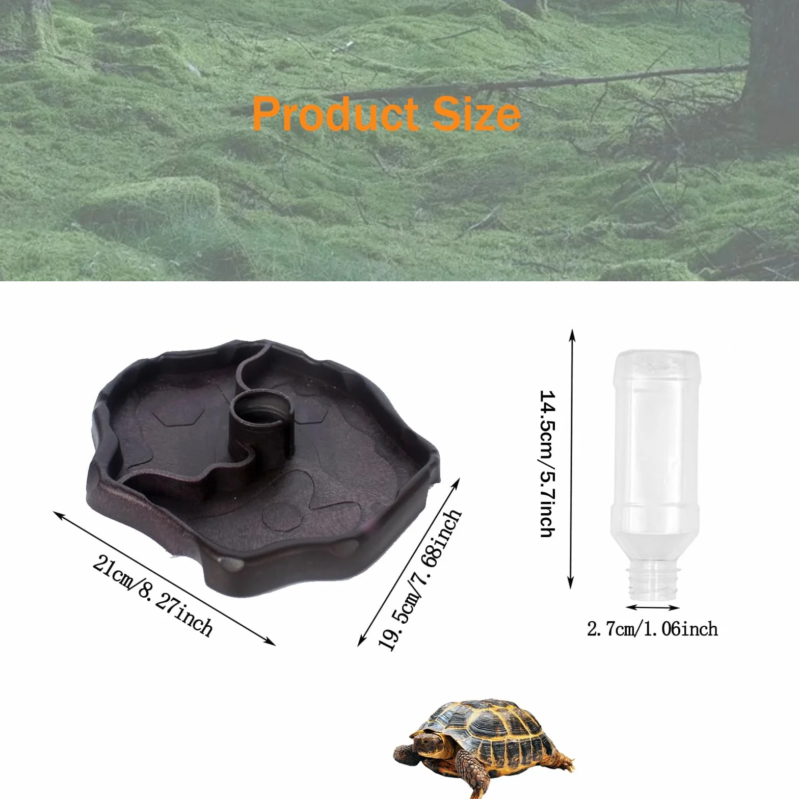 Distributeur d'eau pour Reptile 2 en 1 Anti Débordement Plastique Bol pour Tortues, Hamsters, Lézards
