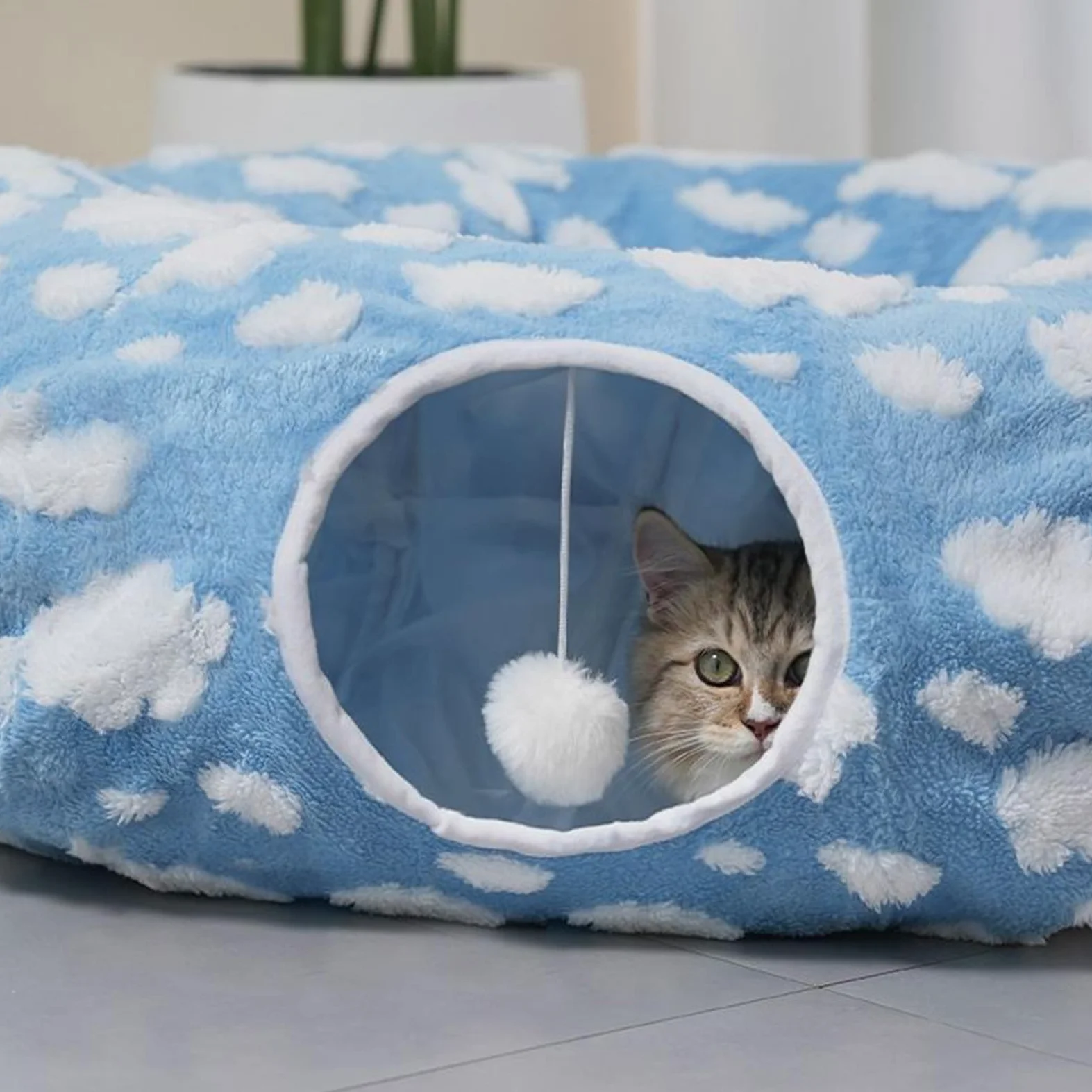 Tunnel De pour Chat Nid Lavable et Mignon | Tunnel Lit Mignon Pour Chat Pour Chaton Chiot Petit Chien Lapin Enrichissement Animaux Intérieur Chambre Salon Décoration