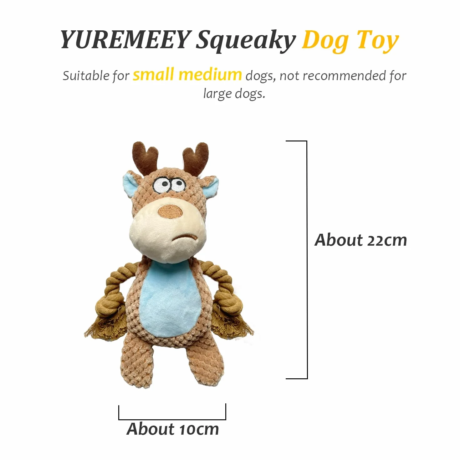 Jouets pour Chiens en Peluche à Couinement pour Chiot Petite et Moyenne Taille Élan