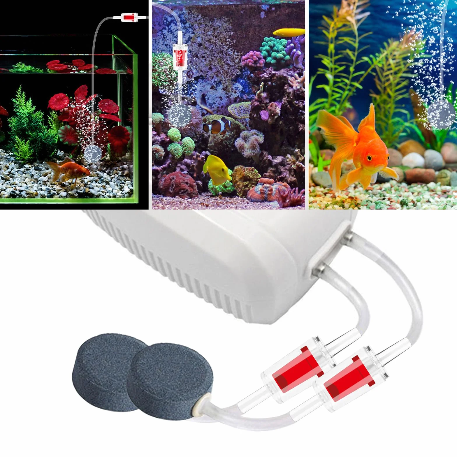 Lot de 10 clapets anti-retour pour pompe à air d'aquarium - Transparent - Tuyau 1,9 cm