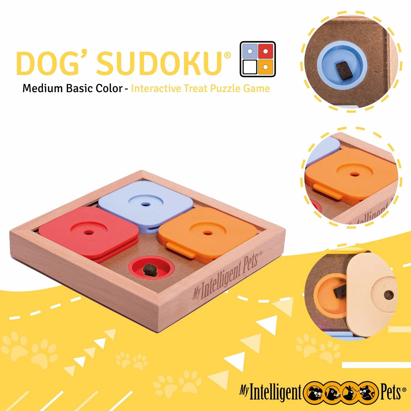 Jouet Chien Occupation Sudoku – Jouet Interactif pour Entraînement Mental Chien - Jeu Intelligence Chiens Stimule Cerveau Réduit Ennui - Medium Basic Color