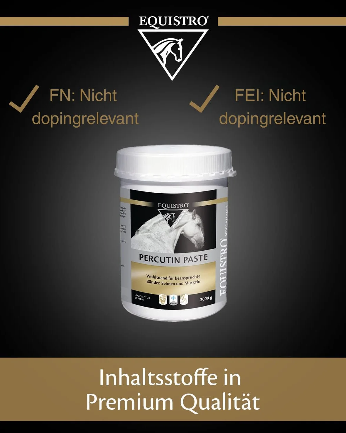 EQUISTRO Pâte percutine 2000g Produit de Soin pour Chevaux Argile Arnica Menthol