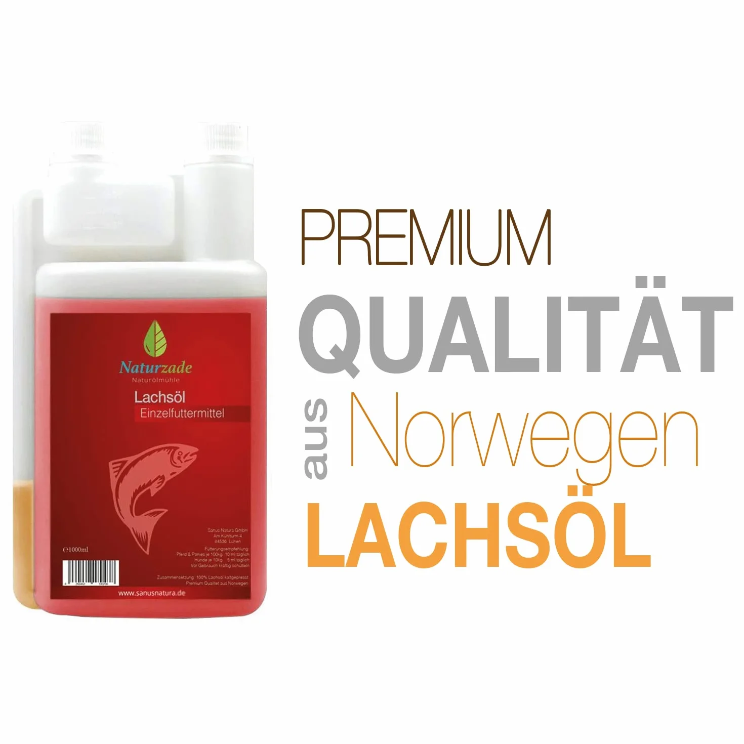 Naturzade Huile de saumon 4 litres oméga 3 et 6 pour chiens et chevaux
