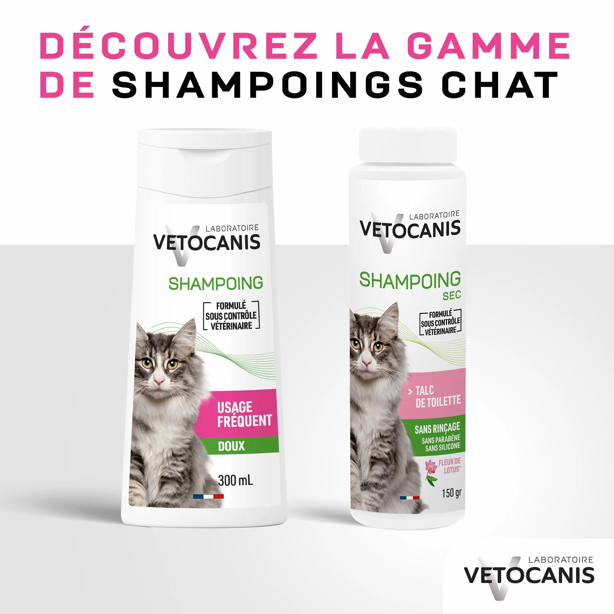 Vetocanis Shampoing Chat Dermoprotecteur 300 ml Glycérine Végétale Parfum Fleur de Lotus