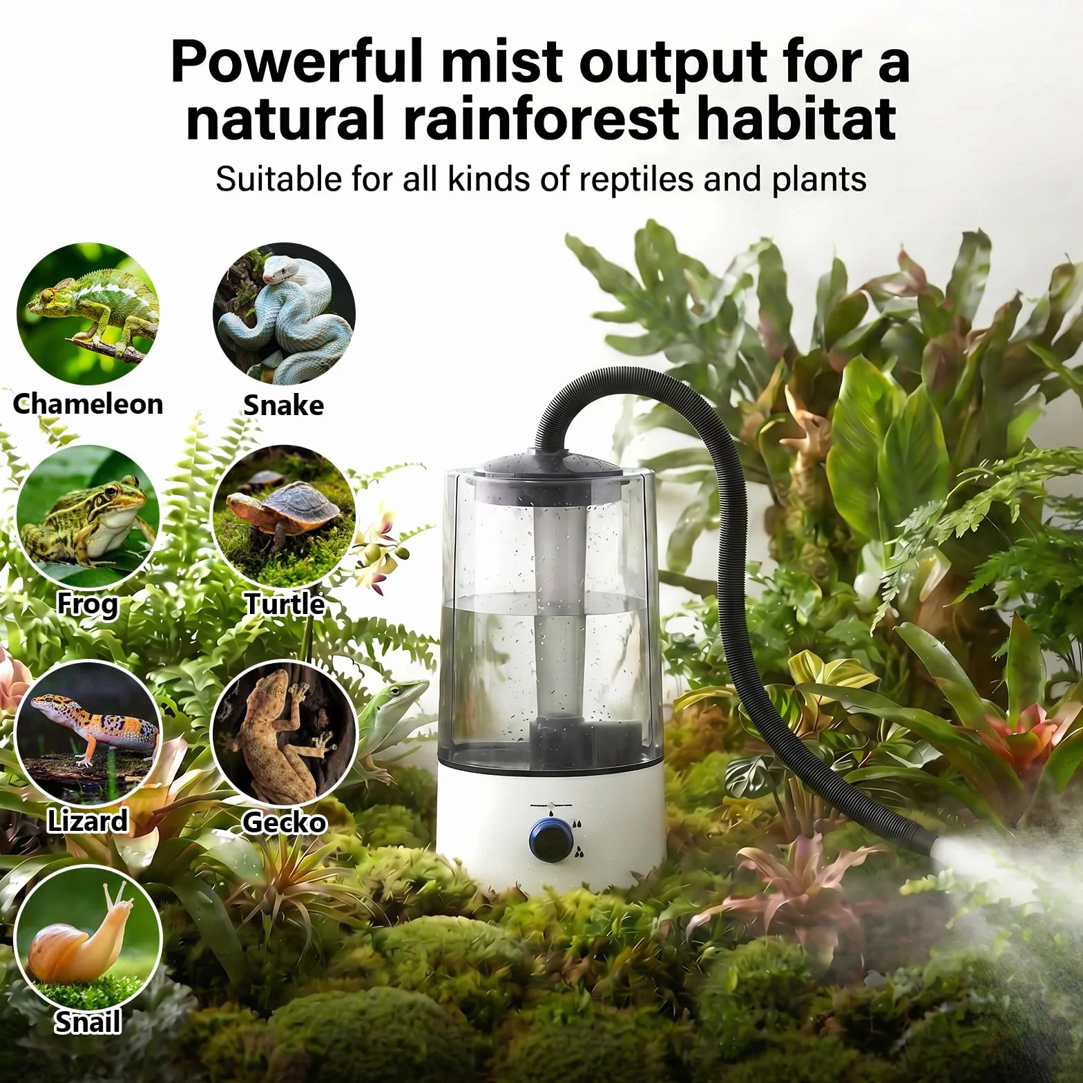 Humidificateur intelligent pour reptiles 4 l réglage taille pulvérisation trois niveaux