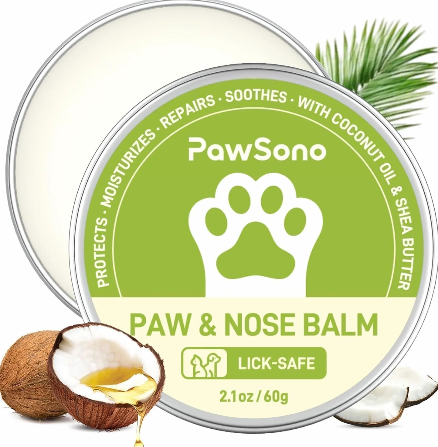 PawSono Baume Coussinets et Truffe Chien 100% Naturel Beurre de Karité & Huile de Coco Soin Hydratant Protecteur