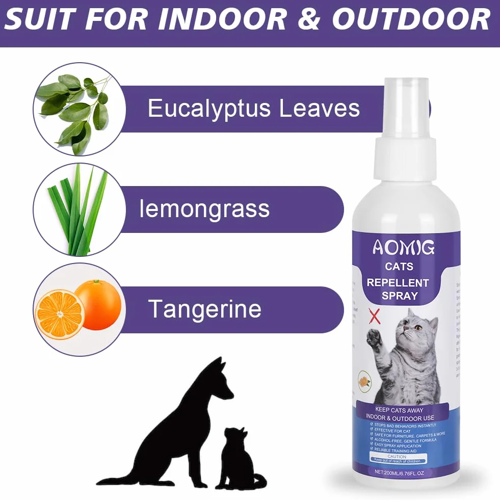 Spray Répulsif pour Chat Anti-Griffage 200ml Aomig