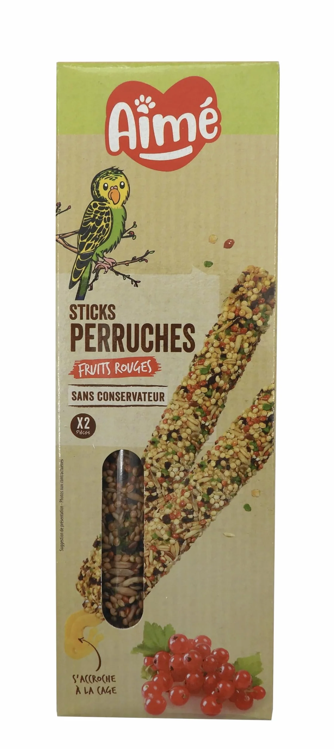 Aime Baguettes aux Fruits Rouges pour Perruches 2 Baguettes Croustillantes