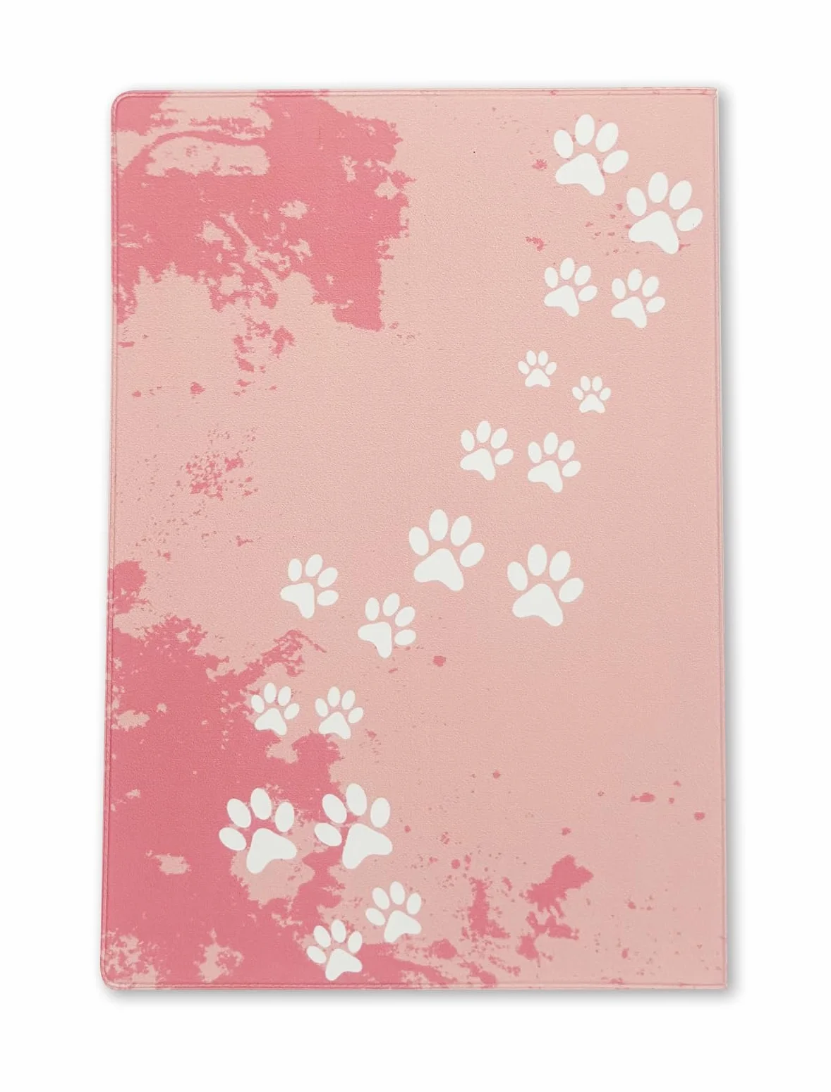 Protège Carnet de Santé pour Chats et Chiens - Gomme Expansée - Fabriqué en France - Modèle Empreinte Rose