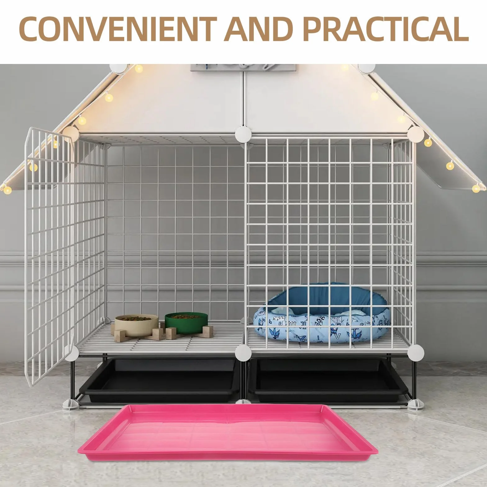 Bac à Litière en Plastique 60X40 CM pour Cage de Lapin et Poulailler, Plateau Multifonction pour Animaux Domestiques, Facile à Entretenir