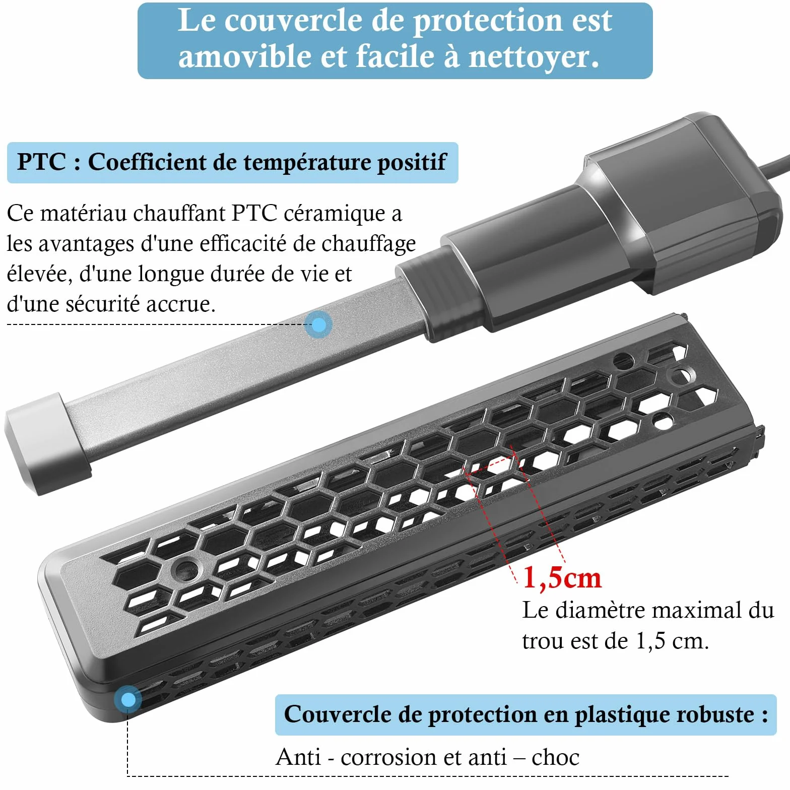 200W Chauffage PTC d'Aquarium avec Contrôleur, Chauffage Numérique pour Aquarium et Bassin à Tortues de 100 à 200L, Chauffage Immergé d'Aquarium avec Couvercle de Protection