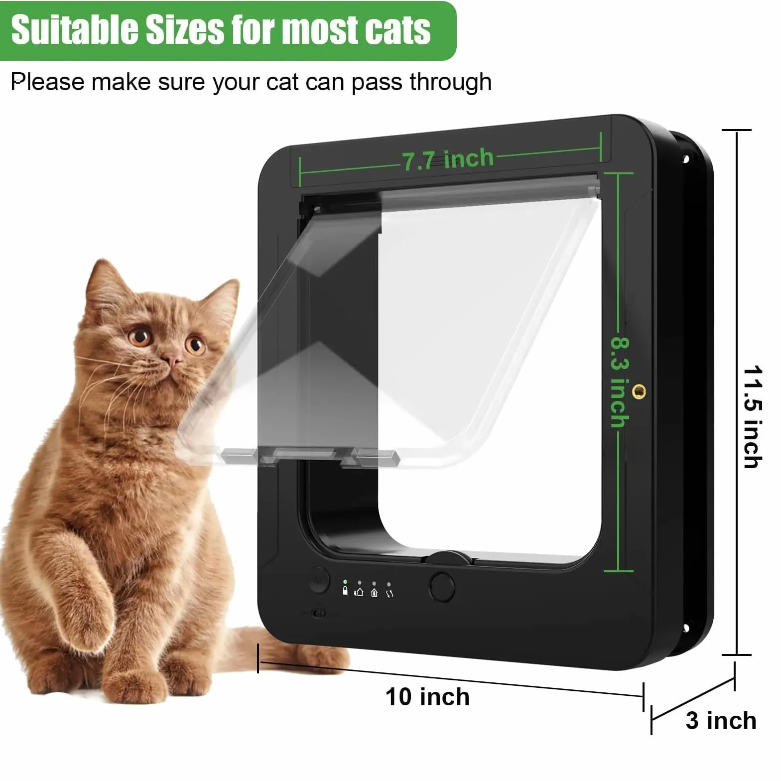 Chatière Intelligente Sureflap avec Microchip, 2 Colliers Détecteurs, 1 Télécommande, 19,5 x 21 cm, Blanc