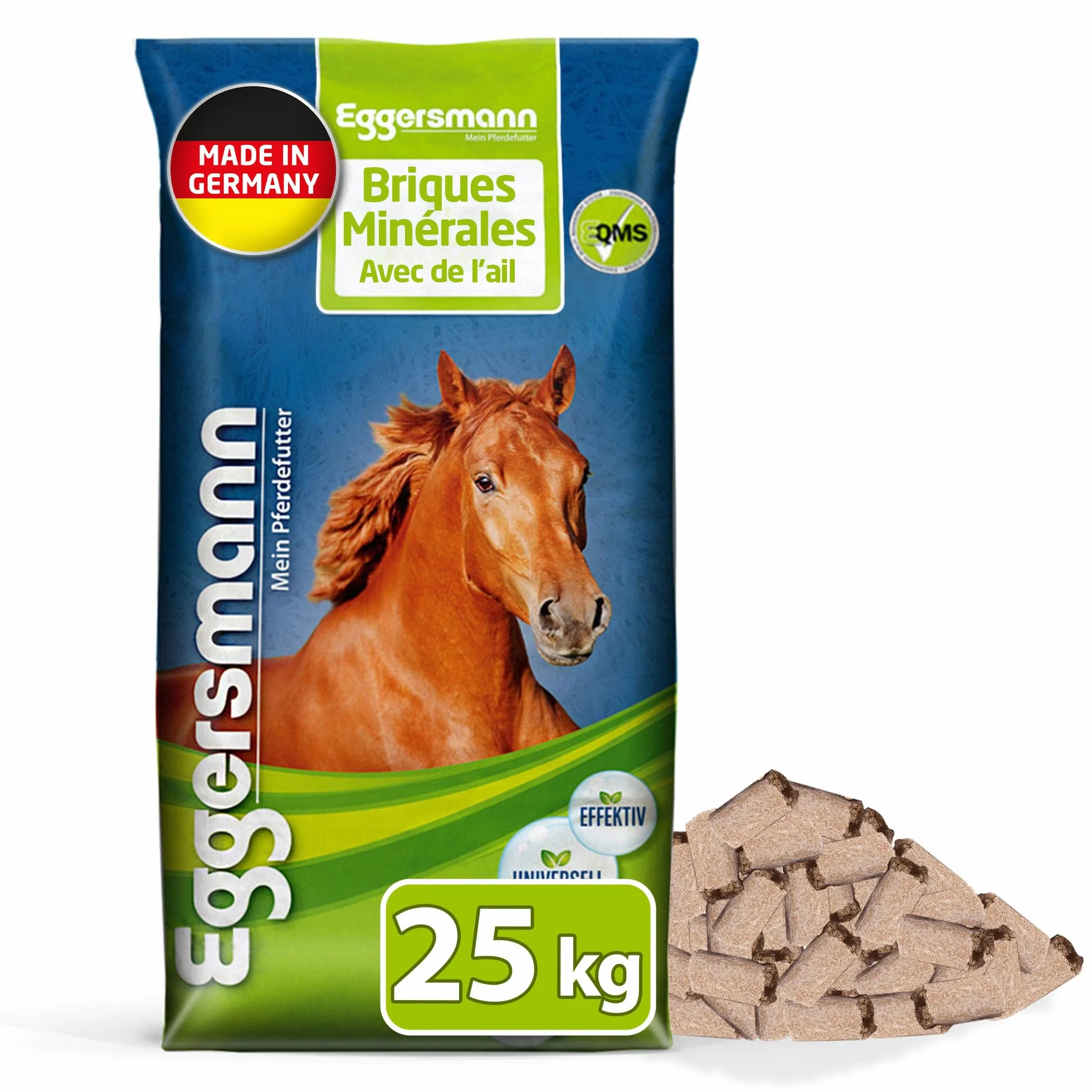 Eggersmann Briques enrichie aux minéraux pour cheval Ail 25 kg
