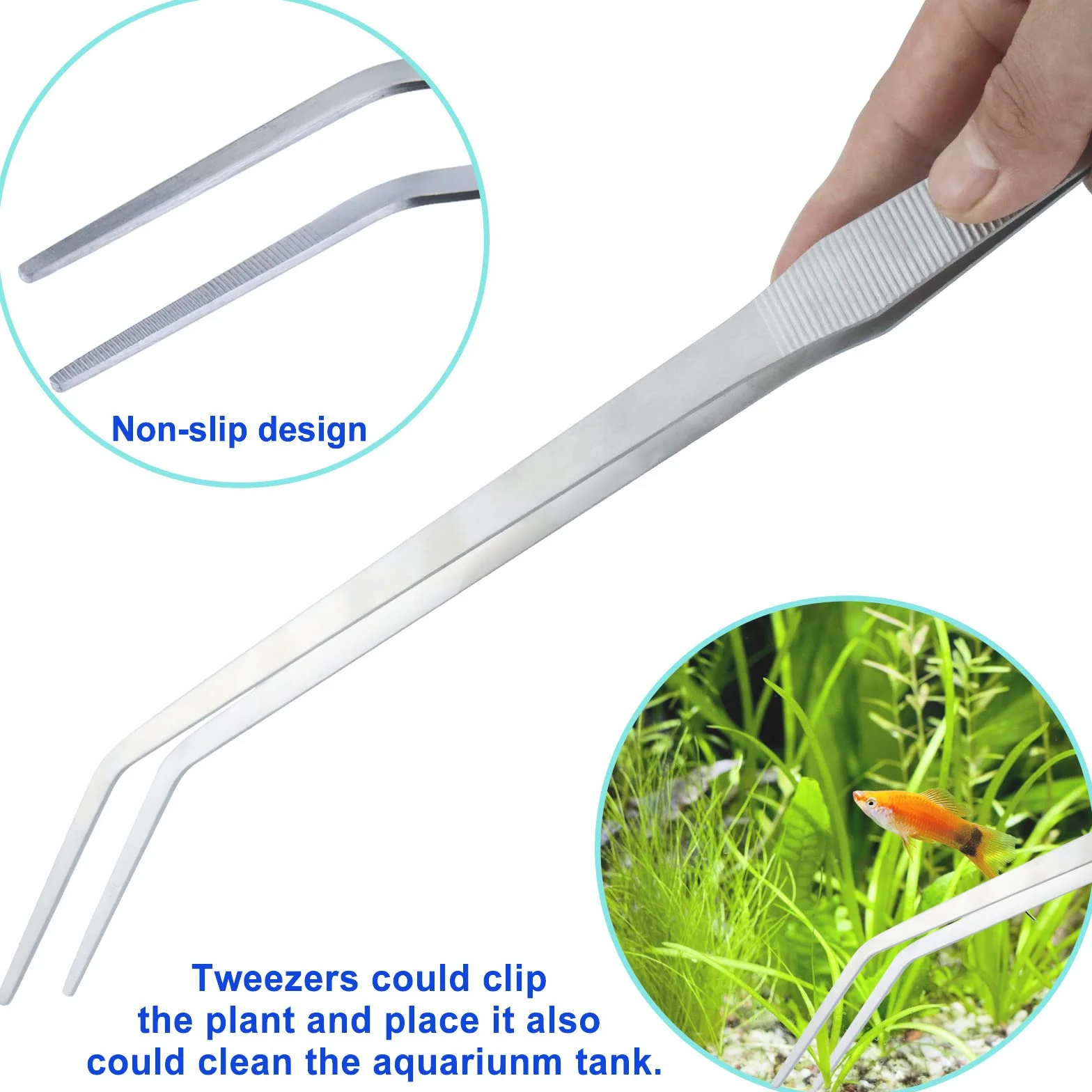 Kit d'outils pour aquarium Aquascape 38,1 cm acier inoxydable 4 en 1 antirouille pinces ciseaux spatules grattoirs