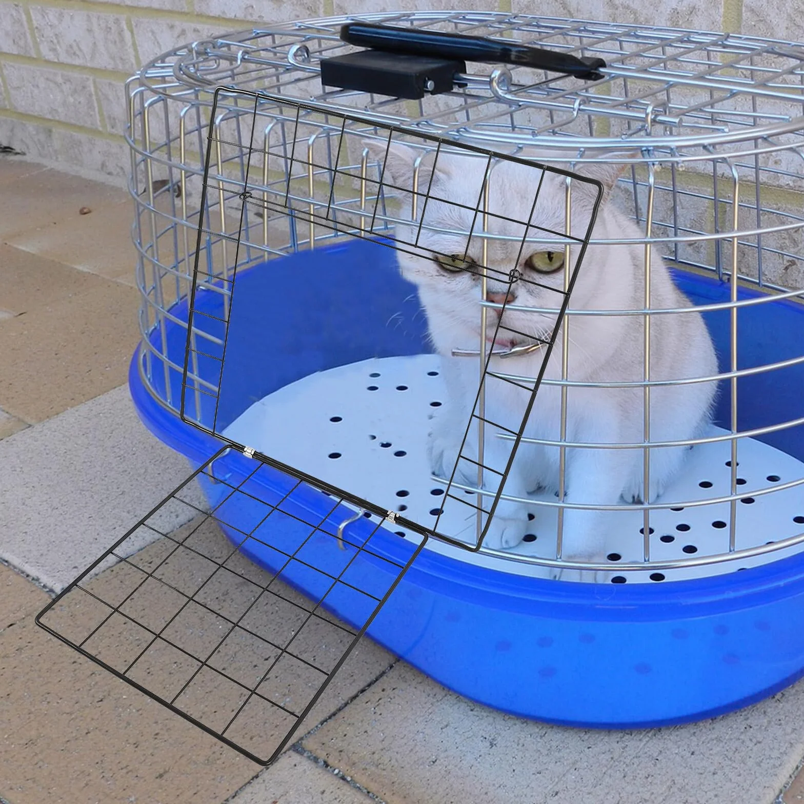 Yardwe Petite Porte de Parc en Fer Noir pour Chats et Petits Animaux