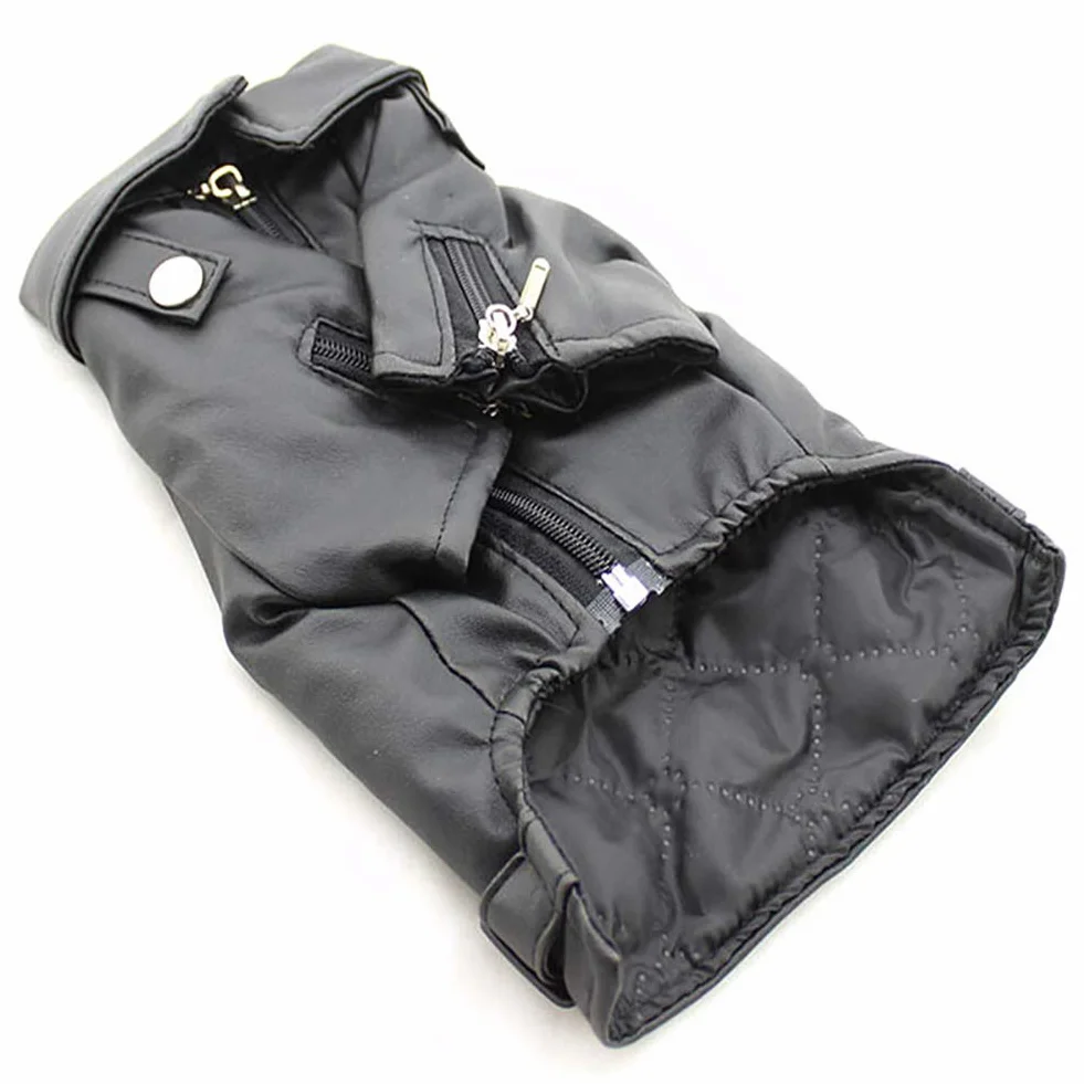 Manteau d'hiver pour Chien en Cuir Cool, Coupe-Vent Étanche, Noir XL
