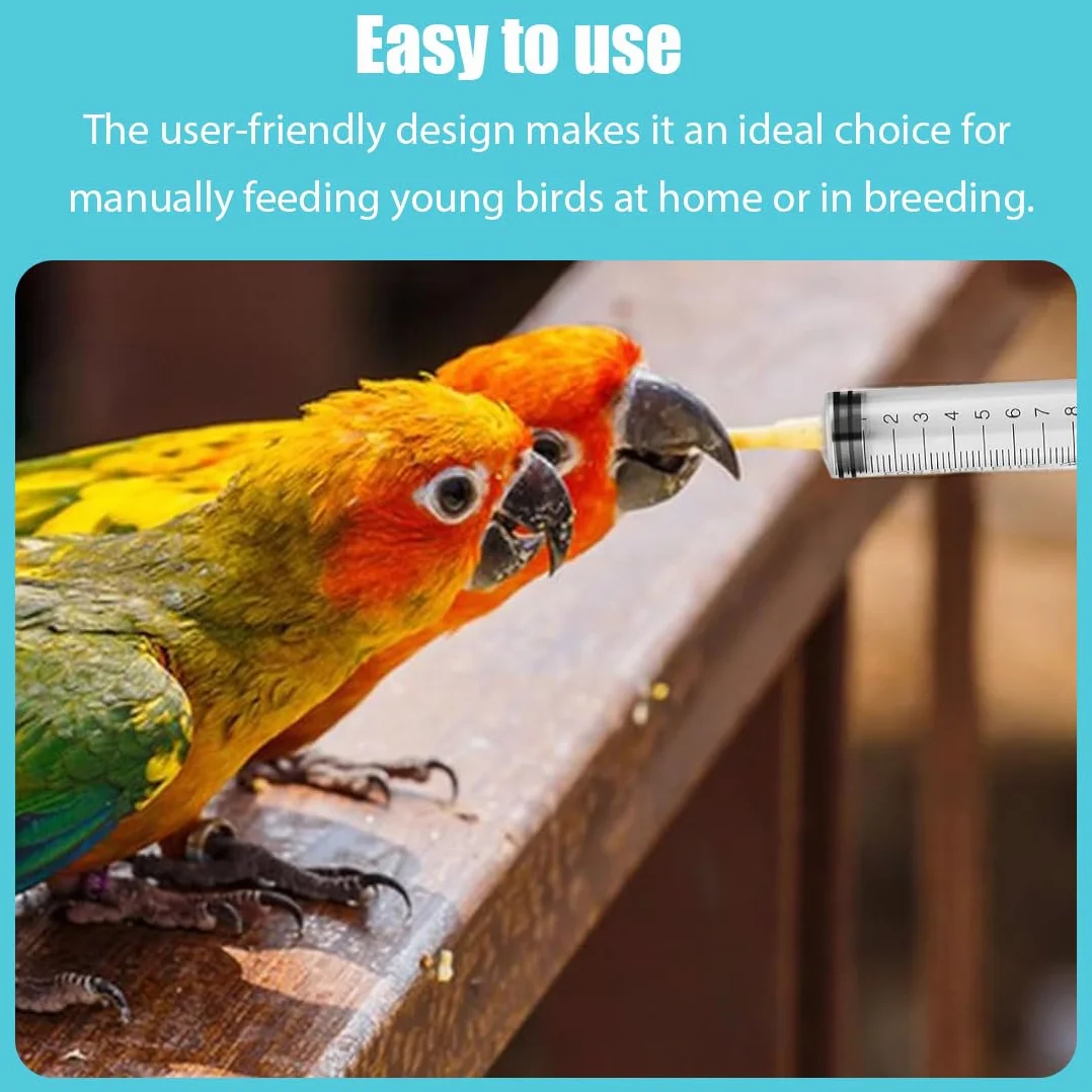 10 Pièces Tubes d'Alimentation pour Oisillons avec 2 Seringues 10 ml, Outil de Nourrissage pour Bébés Oiseaux et Perroquets