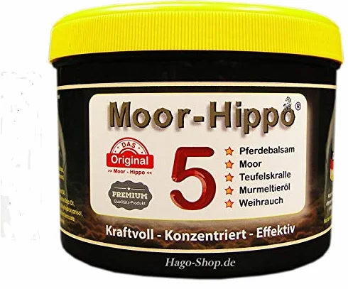 HAGO Moor-Hippo 5 Baume pour cheval 500 ml rafraîchissant puis maintien au chaud