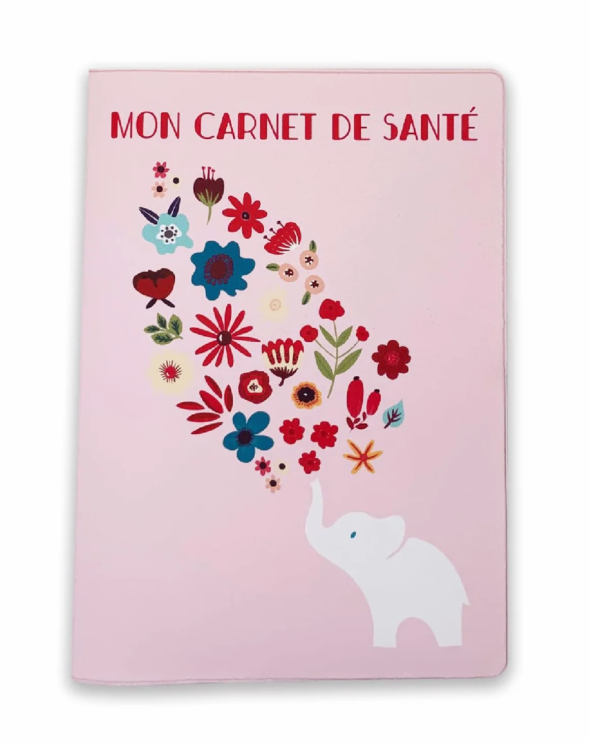 Nemau Protège Carnet de Santé Enfant Gomme Expansée Fabriqué France Étui Bébé Fille Garçon Format Maternité Standard Modèle Eléphant Rose