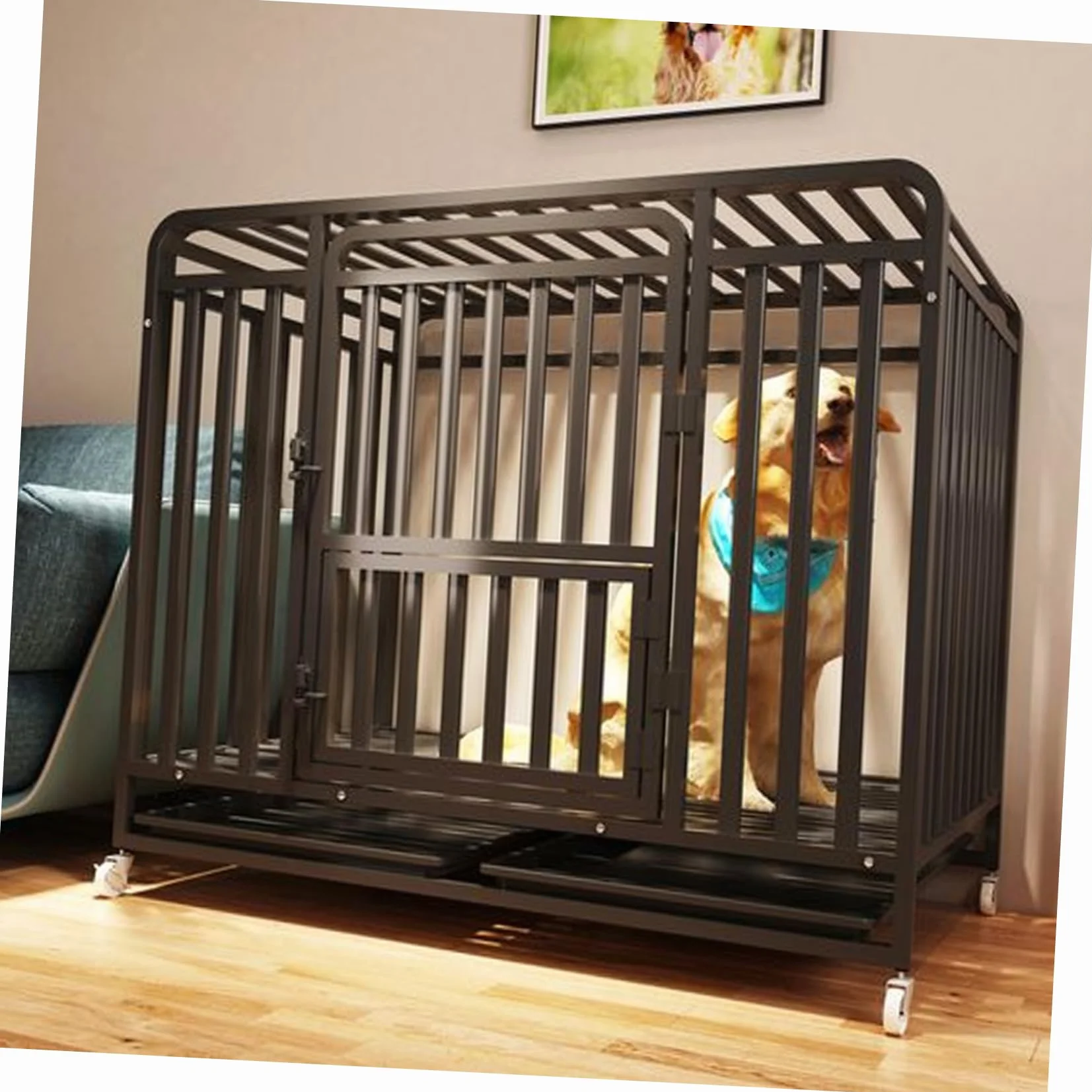 Milisten Plateau de Propreté en Plastique Noir pour Cage à Chien et Lapin Surface Lisse et Bac de Remplacement Facile à Nettoyer