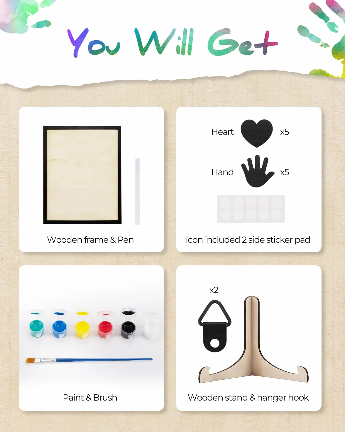 DIY Empreinte Mains Familiales Cadeau Fete des Peres Papa Anniversaire Noel