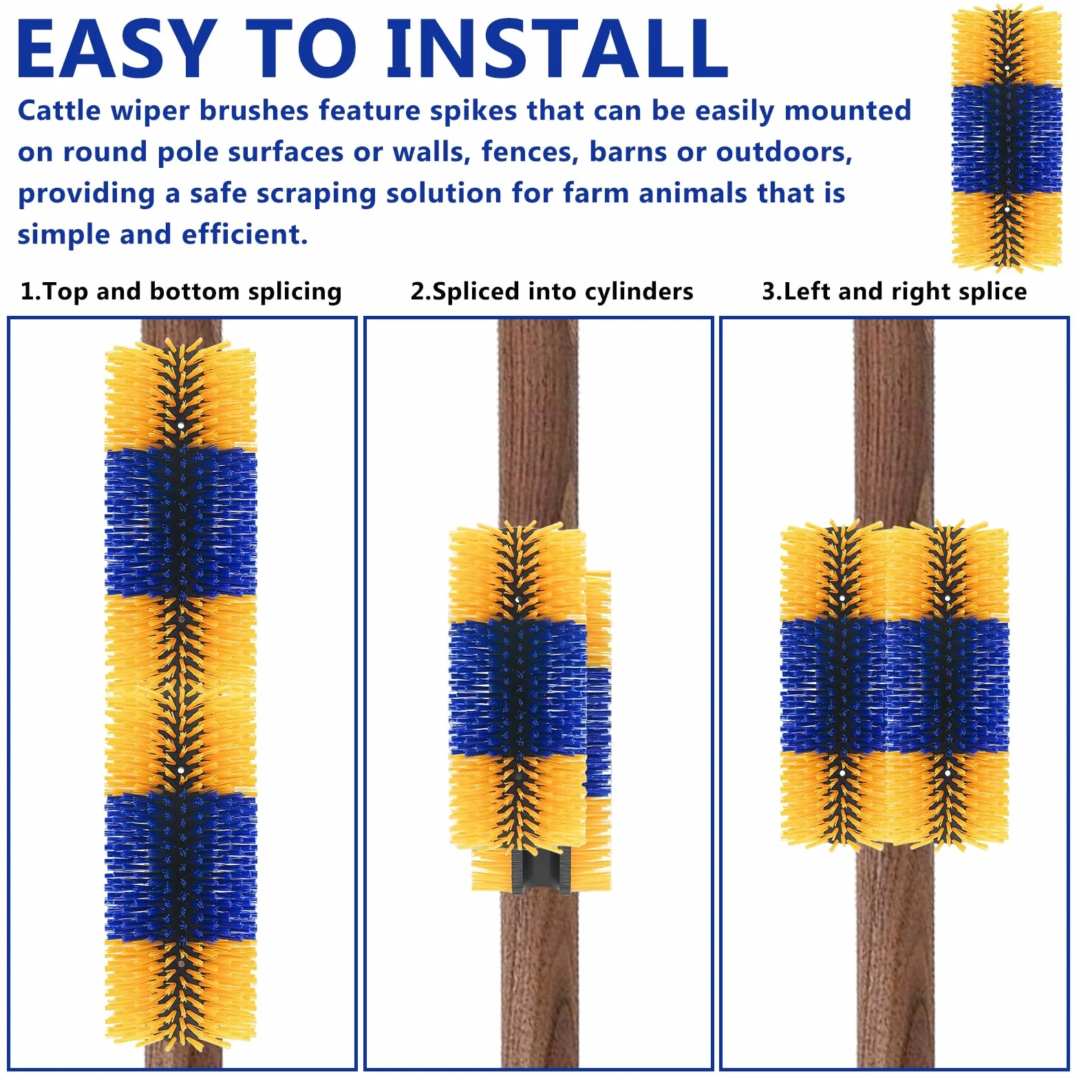 Brosse Anti-rayures Set Pour Bétail Vaches Chevaux Chèvres Bovins