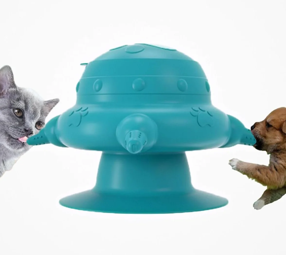 Station d'alimentation à lait pour chiots et chats avec 4 tétons - Silicone auto-nourrissante