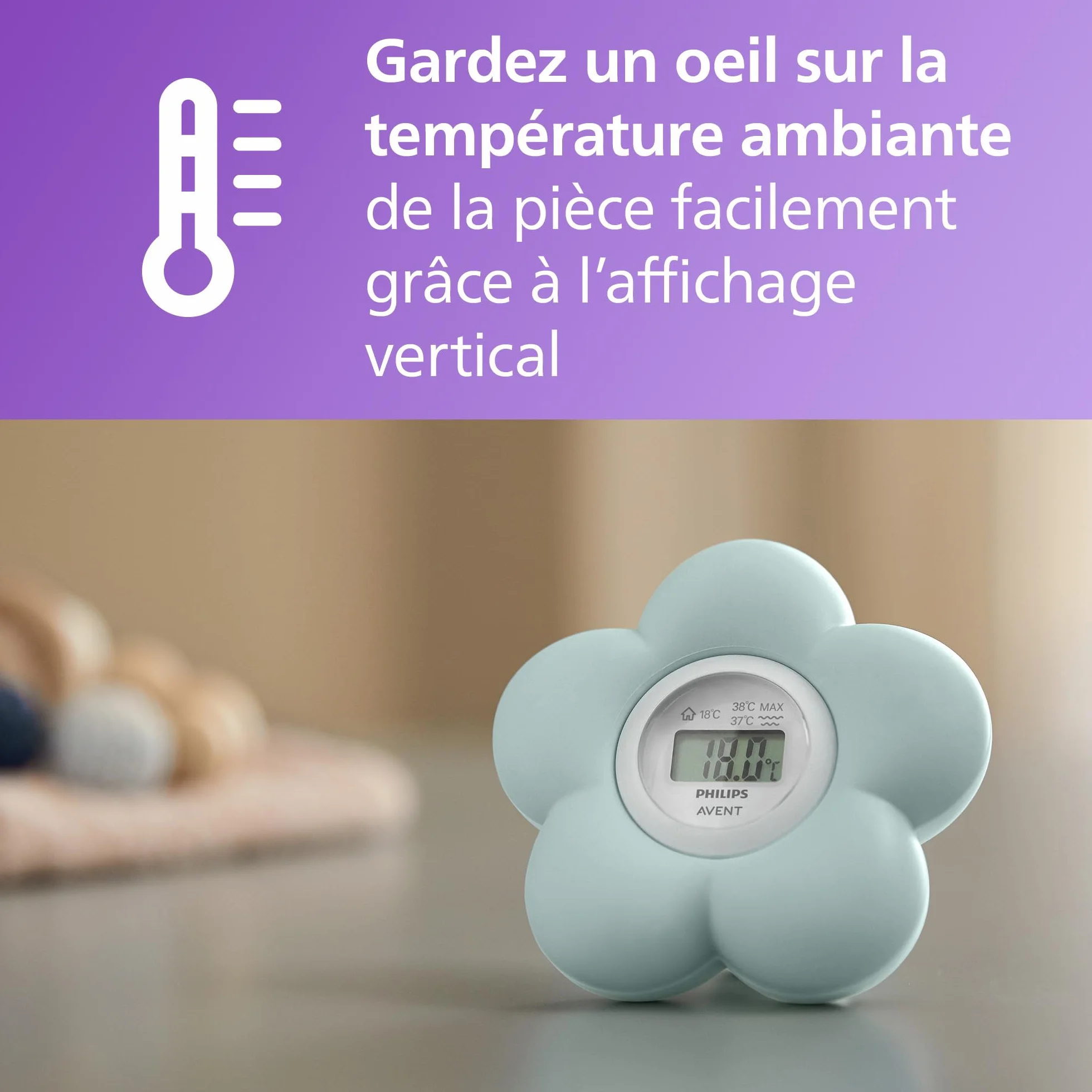 Philips Avent Thermomètre numérique de bain bébé étanche SCH480/00