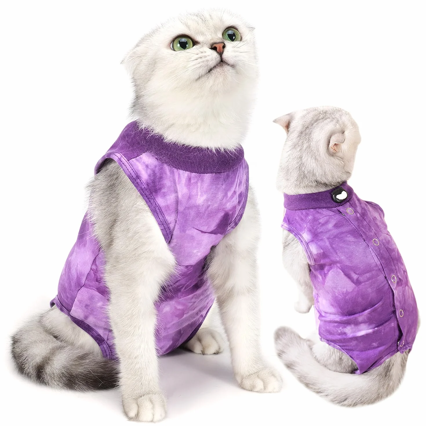 Combinaison Anti Léchage pour Chat Femelle Mâle après Stérilisation - Alternative au Collier de Récupération
