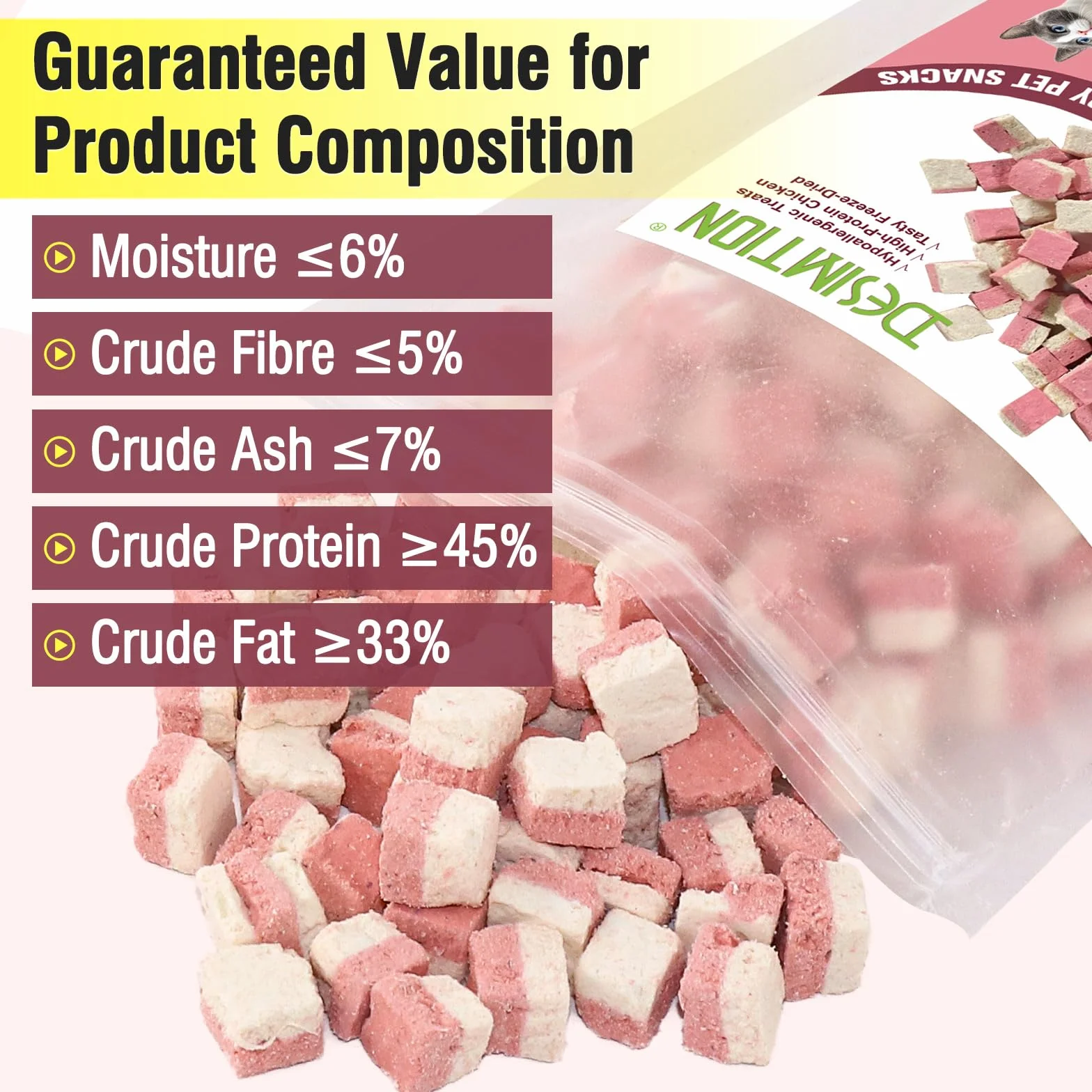 Friandises lyophilisées Poulet-Cranberry pour Chats et Chiens, Riche en protéines et antioxydants, sans céréales