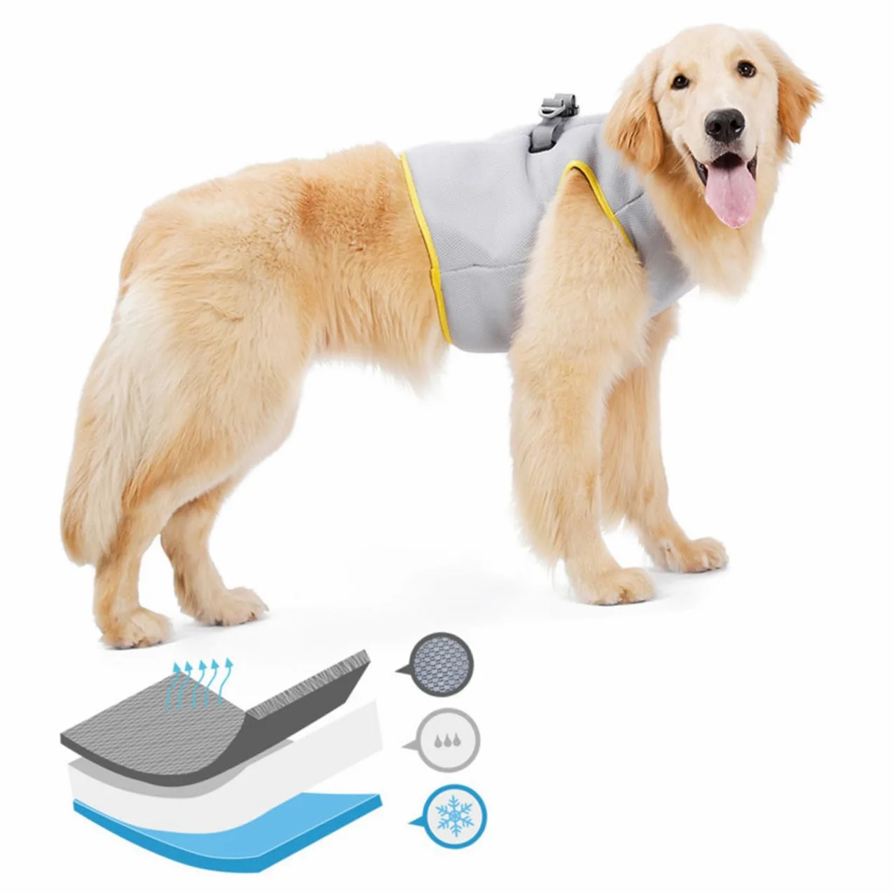 Toddmomy Gilet Refroidissant pour Chien Veste Respirante pour Animaux De Compagnie Modèle XL avec Ceinture Ajustable Et Conception Rafraîchissante