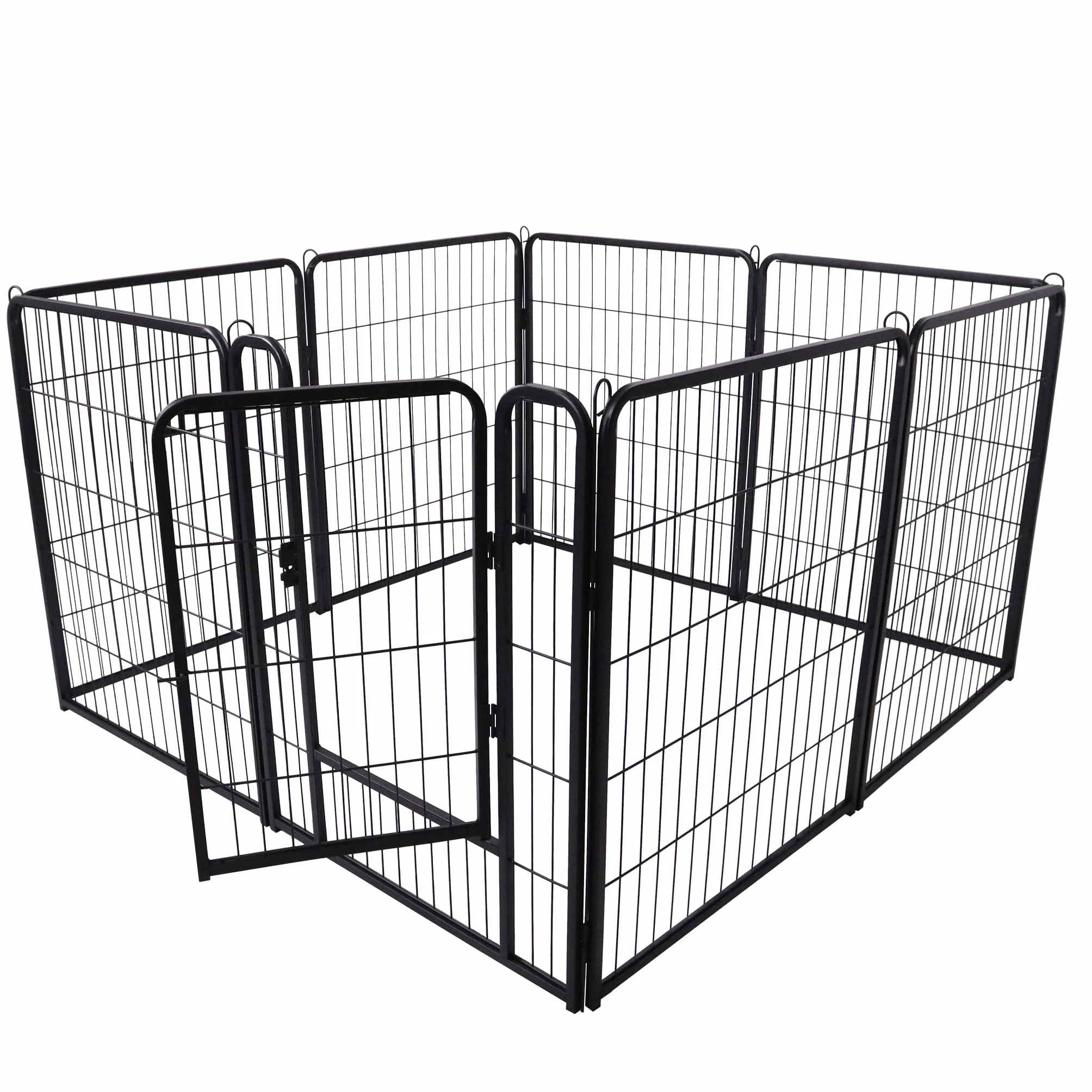 Enclos pour chiot DIY Pliable 8 panneaux grillagés 80x65 cm
