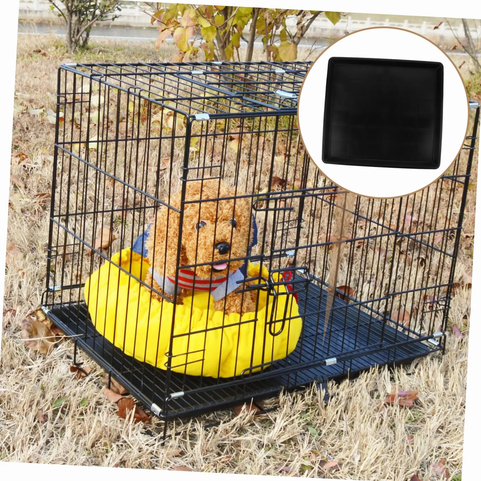 Milisten Plateau de Propreté en Plastique Noir pour Cage à Chien et Lapin Surface Lisse et Bac de Remplacement Facile à Nettoyer
