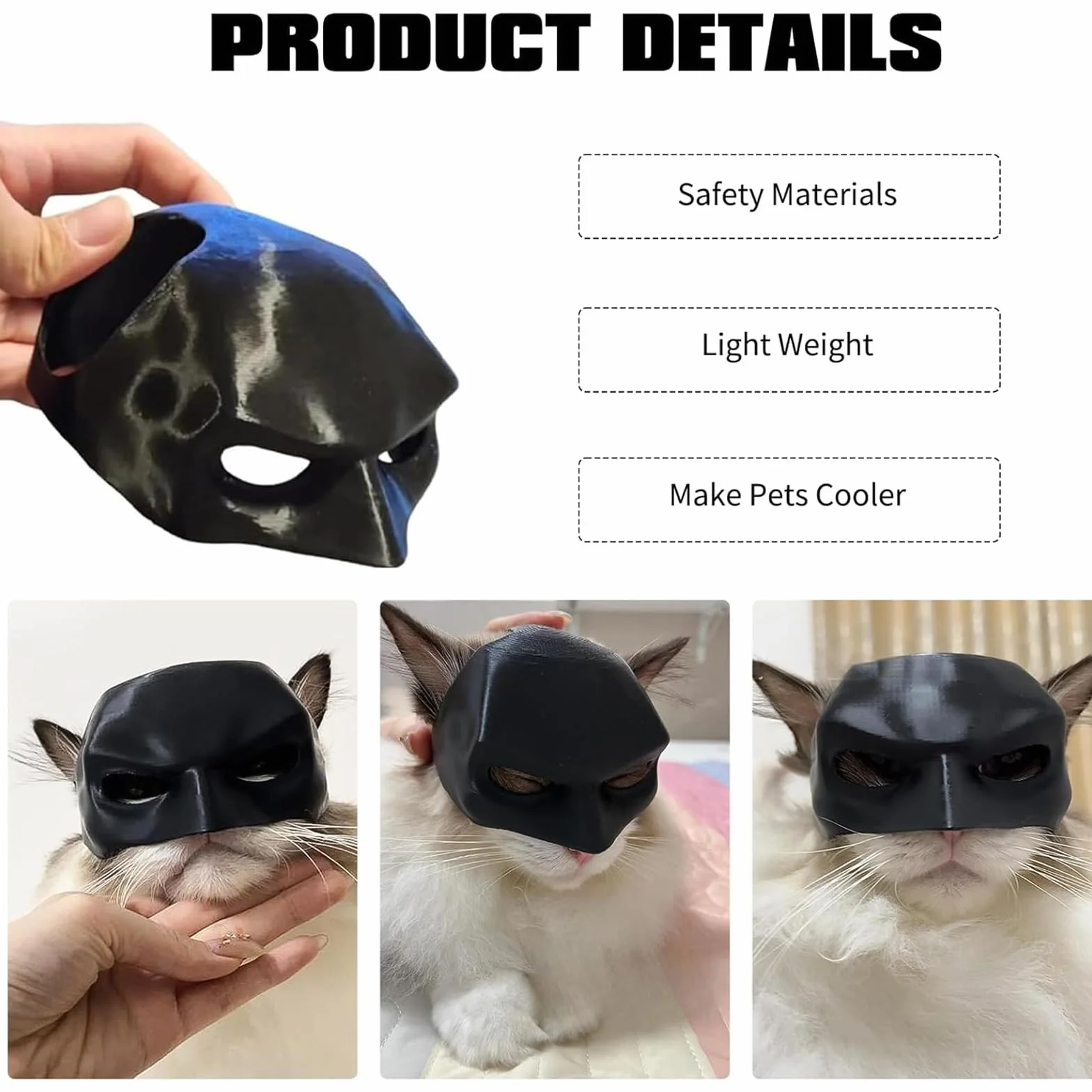 Masque Batman pour Chat Costume Animal Compagnie Cosplay Halloween Accessoires