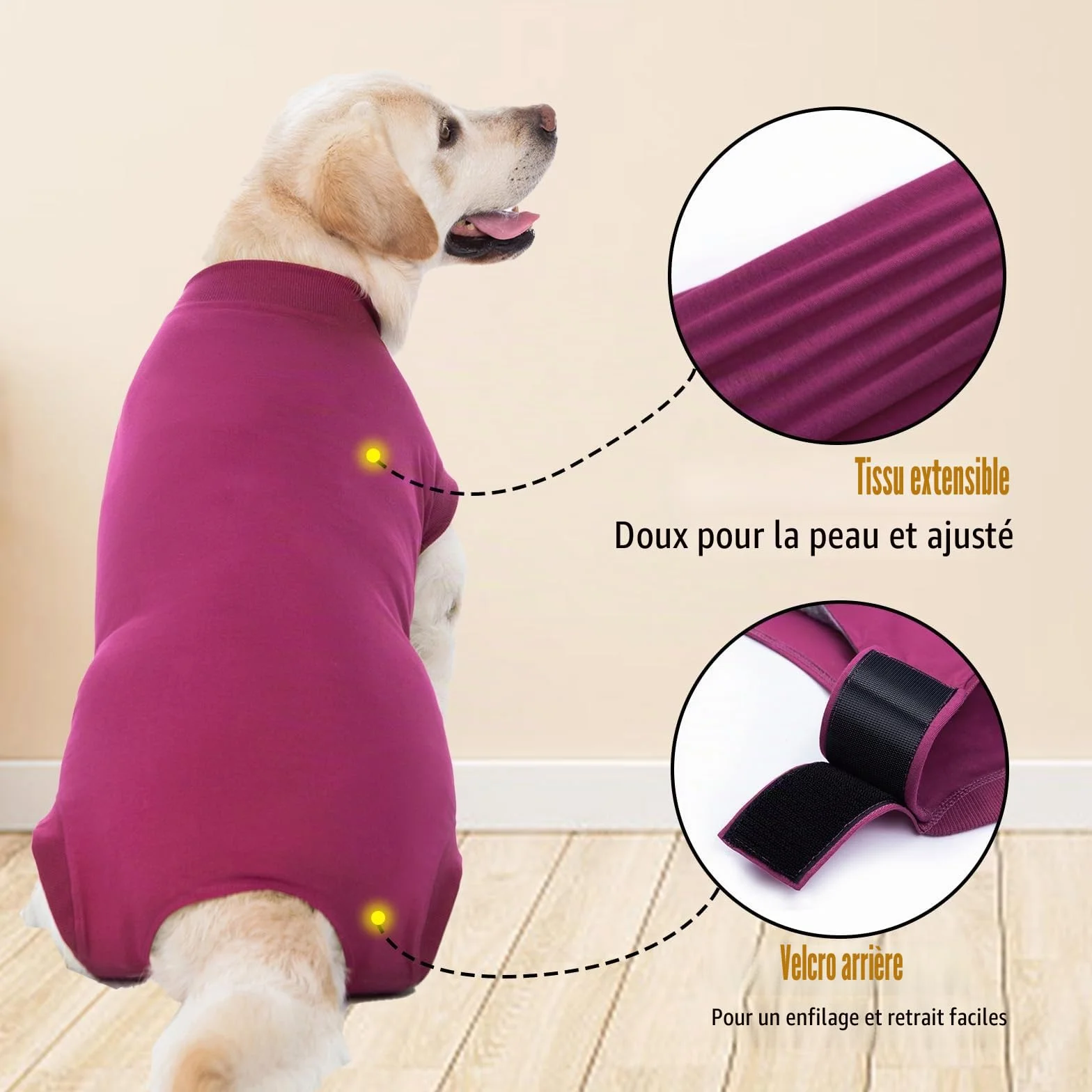 Combinaison de Récupération Chien Post-Opératoire Body Chirurgical pour Chienne Mâle après Stérilisation