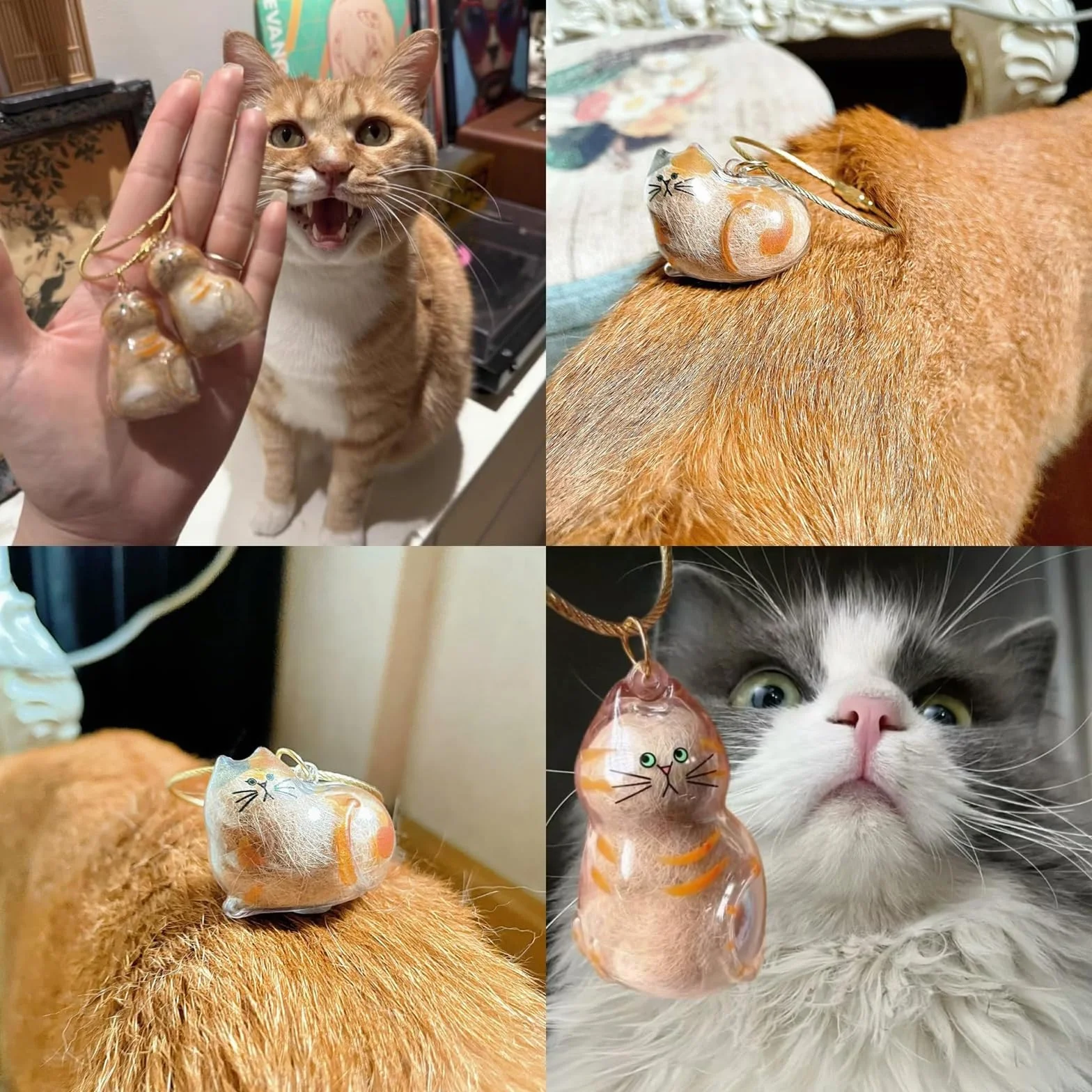 Médaille Souvenir Poils de Chat, 6 Pièces Médaillon à Remplir, Bijoux Funéraire pour Animaux