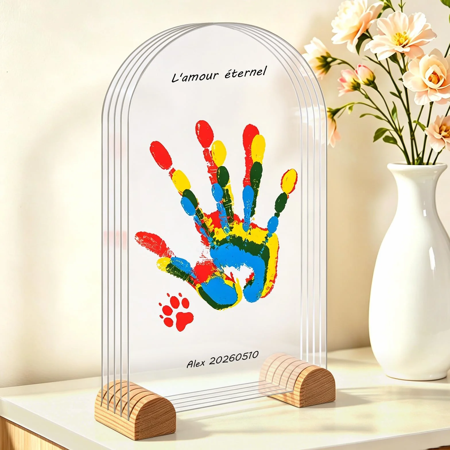 Kit Empreinte Famille Pour 5 Empreintes, Souvenir Personnalisé Décoration Maison Cadeau Baptême