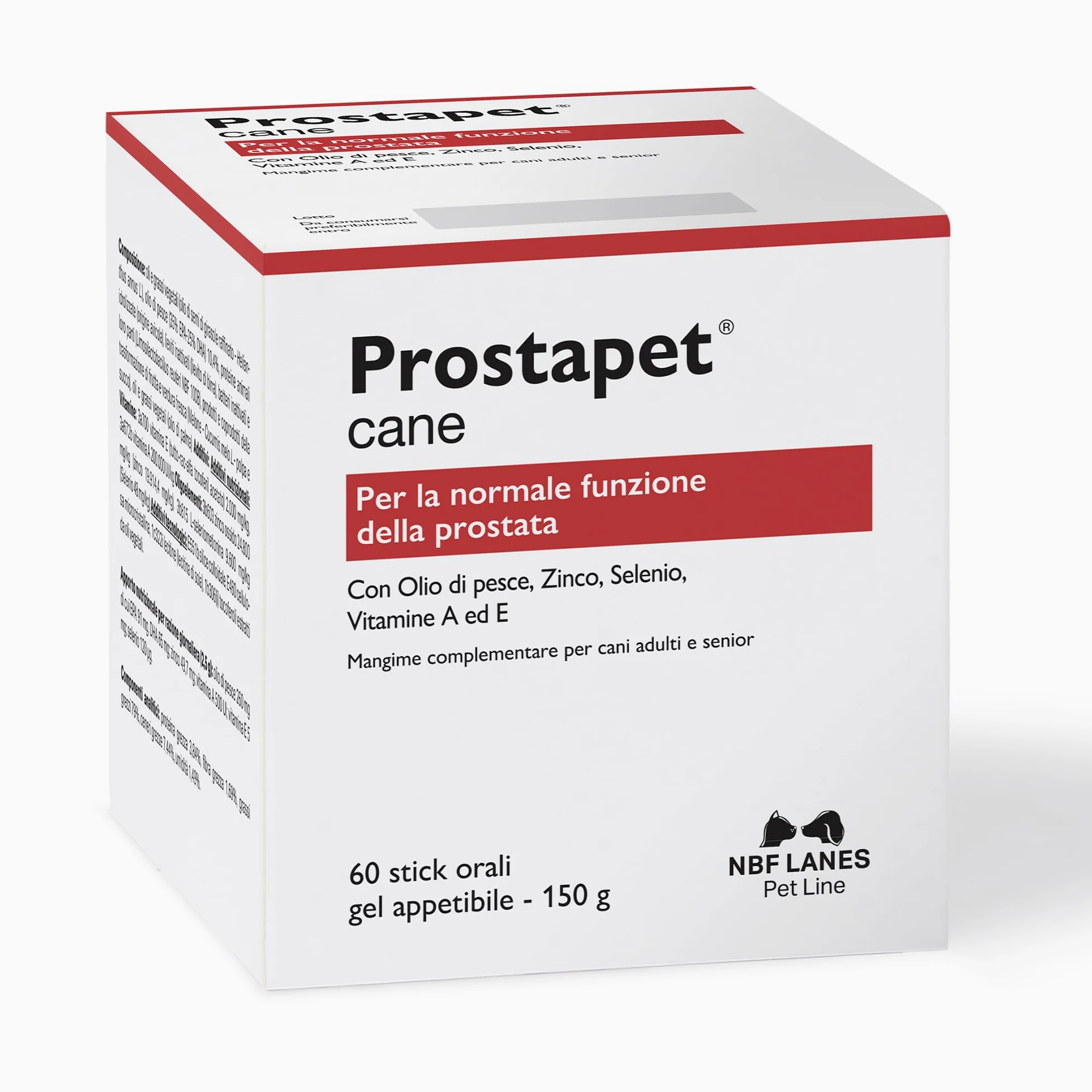 NBF Lanes | Prostapet Chien, Gel Appétissant 60 sachets de 2,5 g, pour la Fonction Normale de la Prostate.