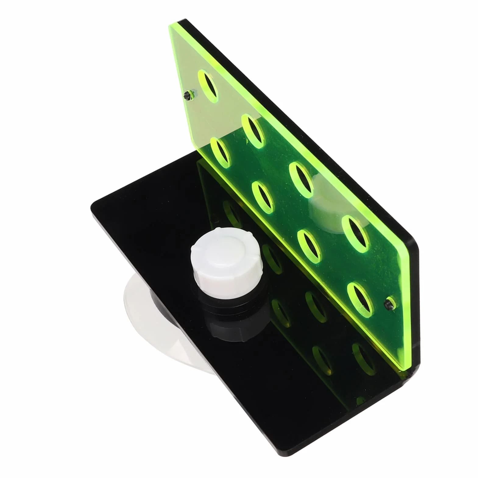 Frag Rack 6 Trous Fluorescent Green Frag Holder Acrylique Aquarium Racks avec Ventouse pour Coraux Vivants