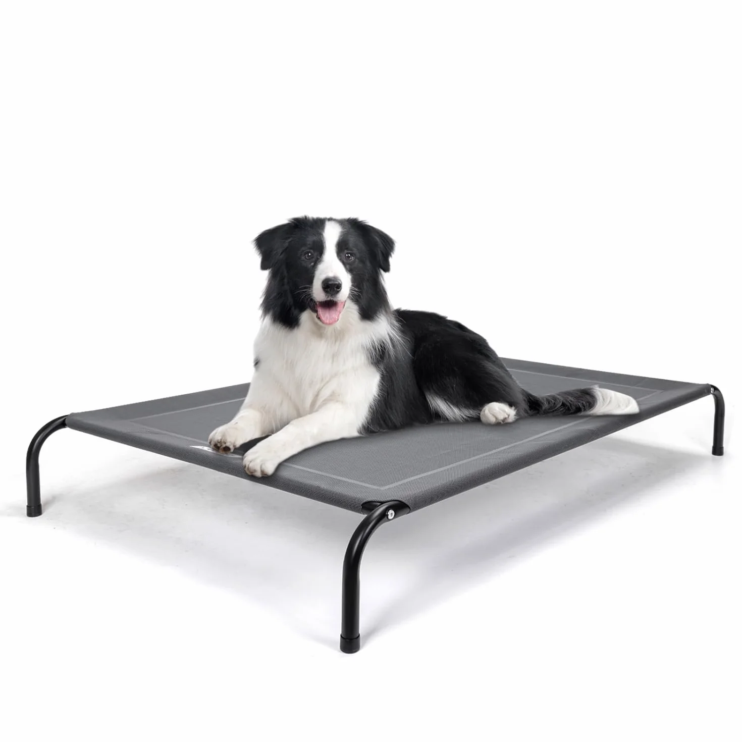 Nobleza Panier Chien Surélevé Camp Intérieur Extérieur Lavable Respirant Gris L 124x90x20CM