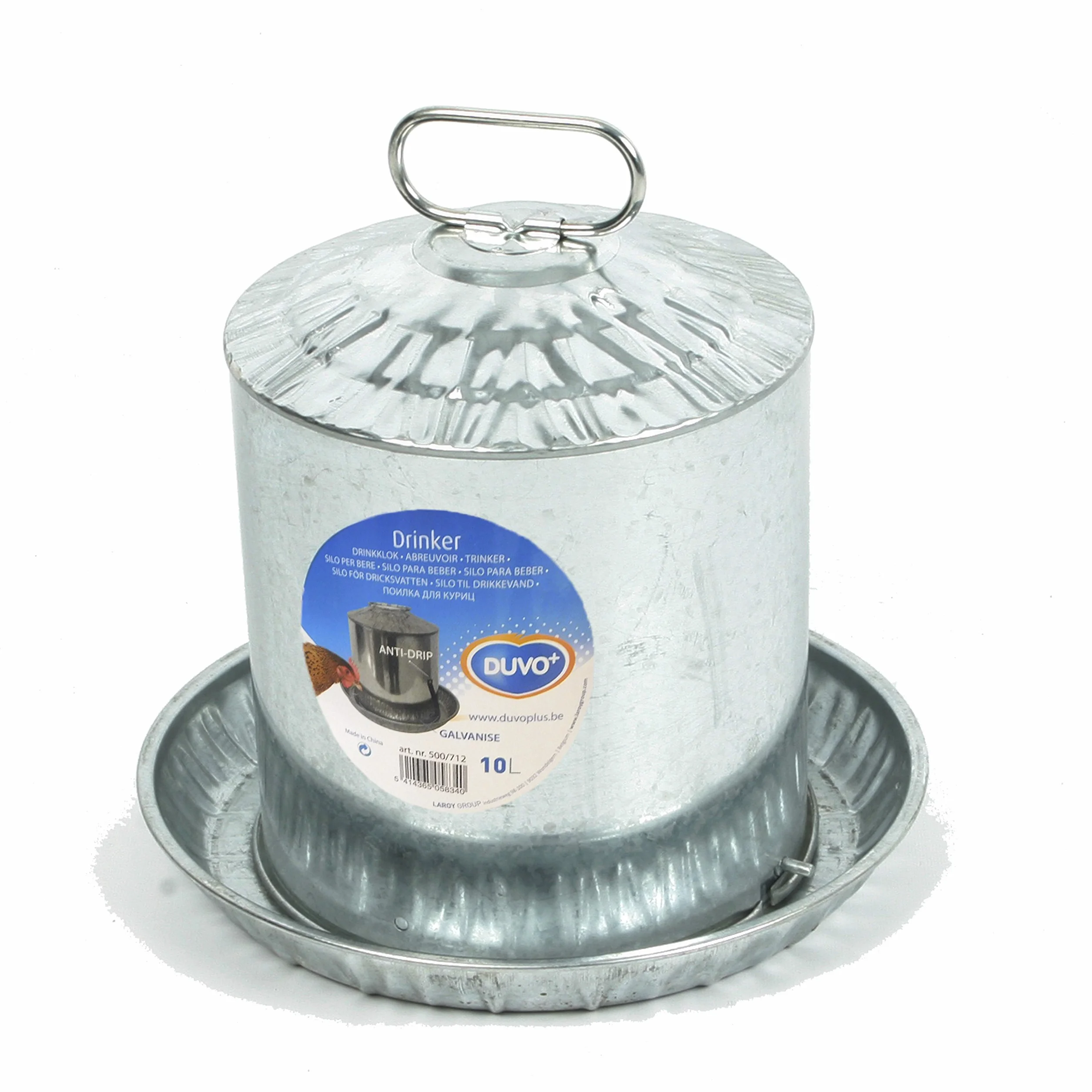 duvoplus Abreuvoir GALVANISÉ 7,5L 32,5x28cm Oiseaux