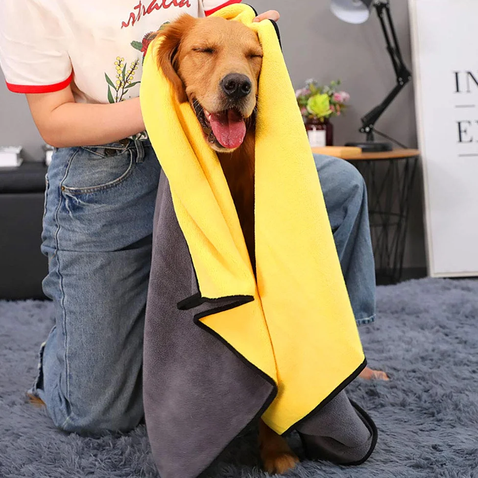 Serviette de Bain pour Chien Ultra Absorbante pour Chiens et Chiots, Serviette de Bain à Séchage Rapide pour Chien, Serviettes en Microfibre