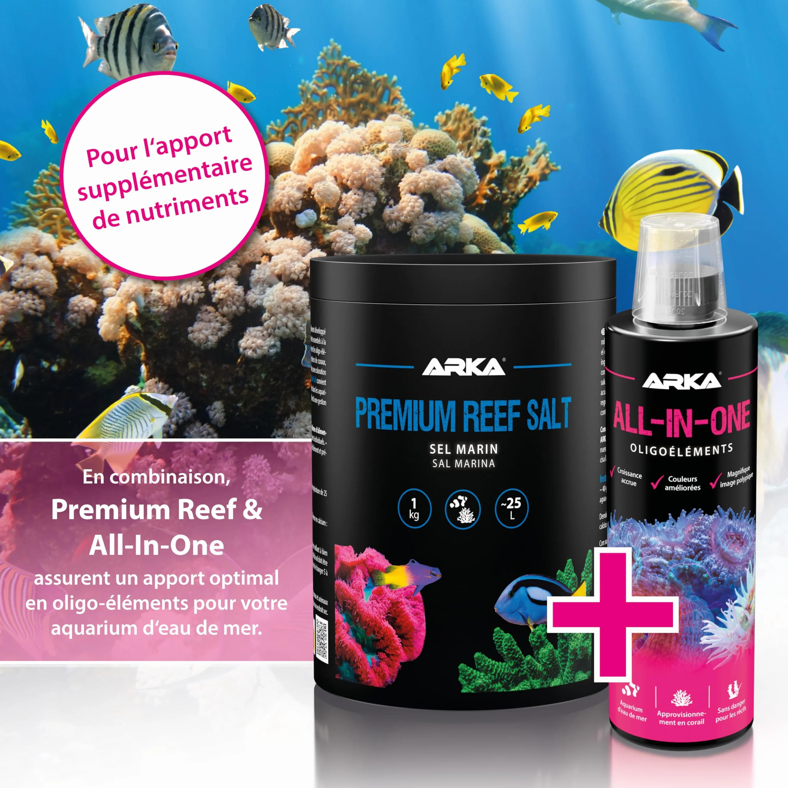 ARKA Premium Reef Salt 1 kg - Sel Marin Aquarium Récifal pour Nano Aquariums SPS LPS